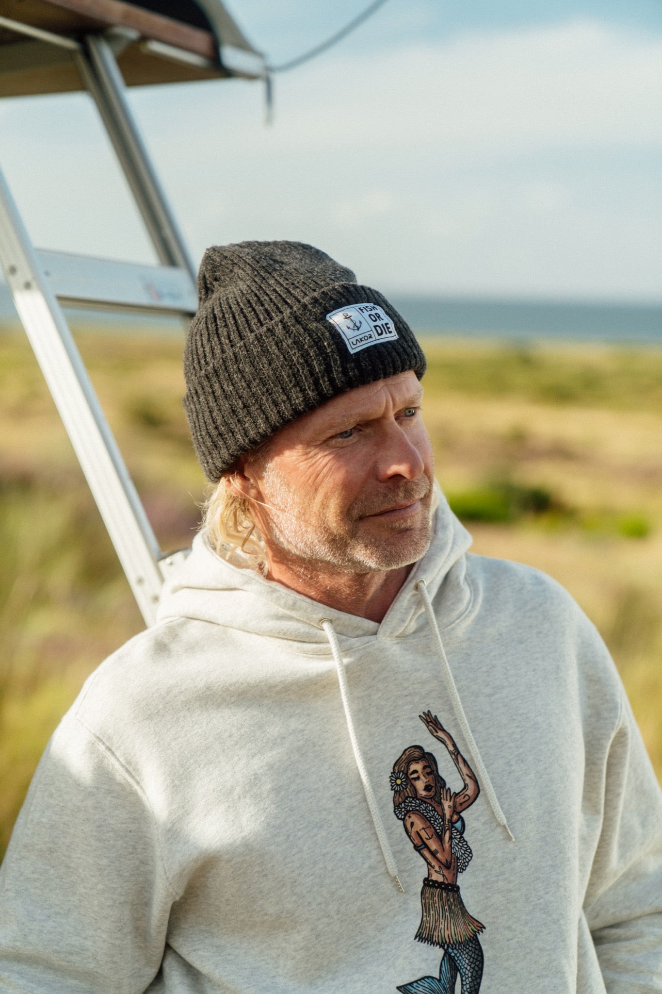 Fish or Die Beanie - Dark Brown