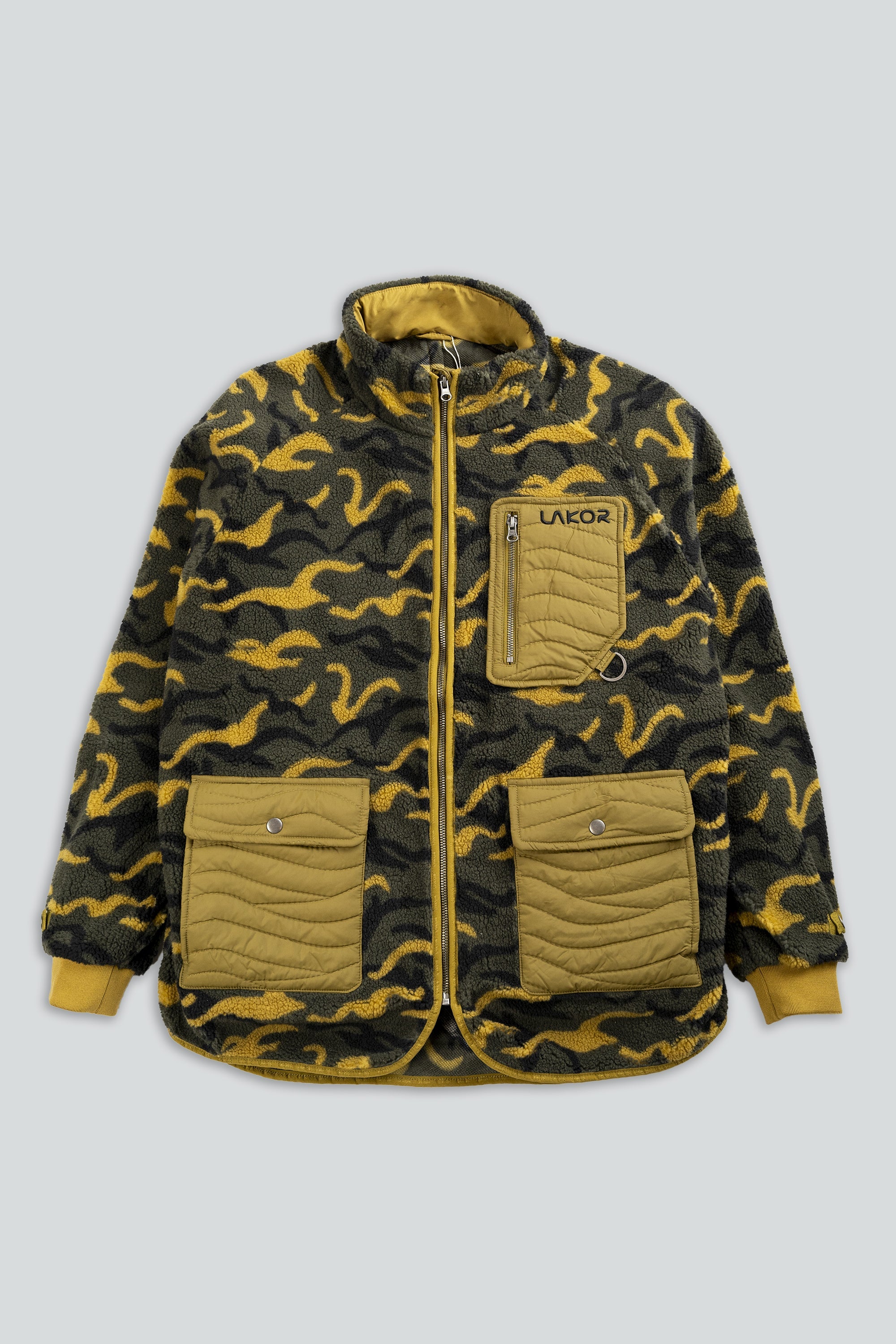 Ovis Teddy Fleece Jacket - Drip Stop Seagull Camo | LAKOR