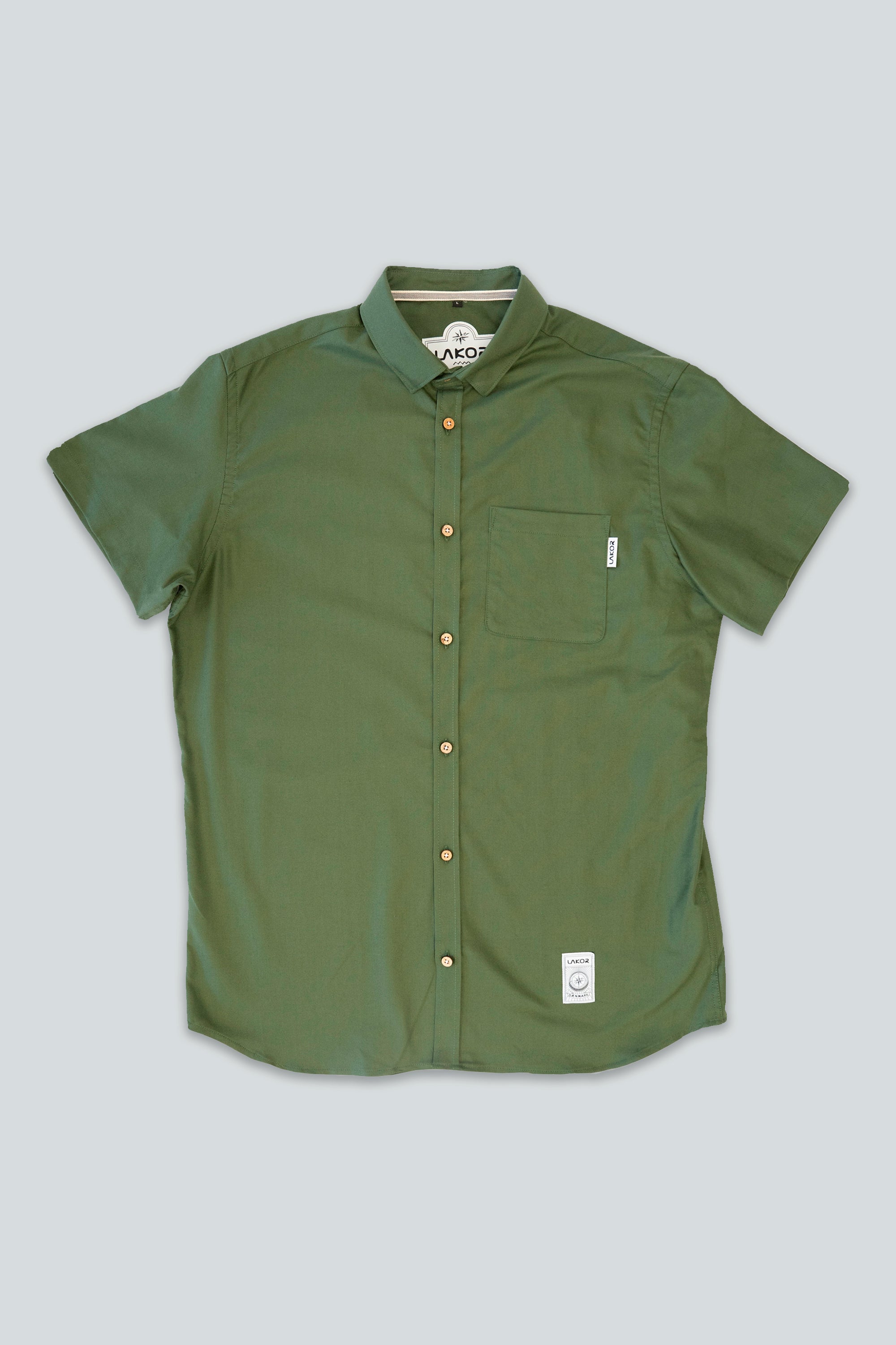 LAKOR Oxford Short Sleeve Short Sleeve Shirt Cypress