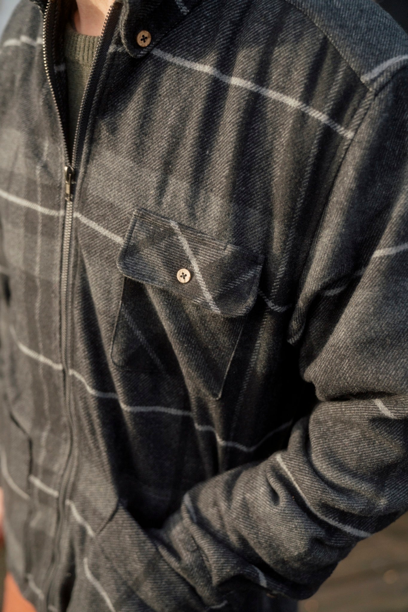 Beaver Shirt Jacket (Grey/Black)