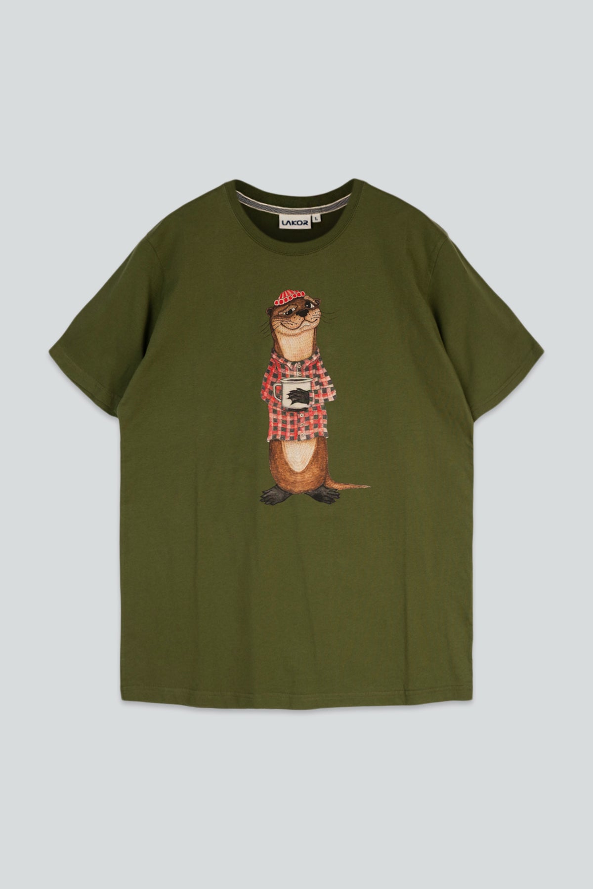 An Otter Coffee T-shirt - Rifle Green
