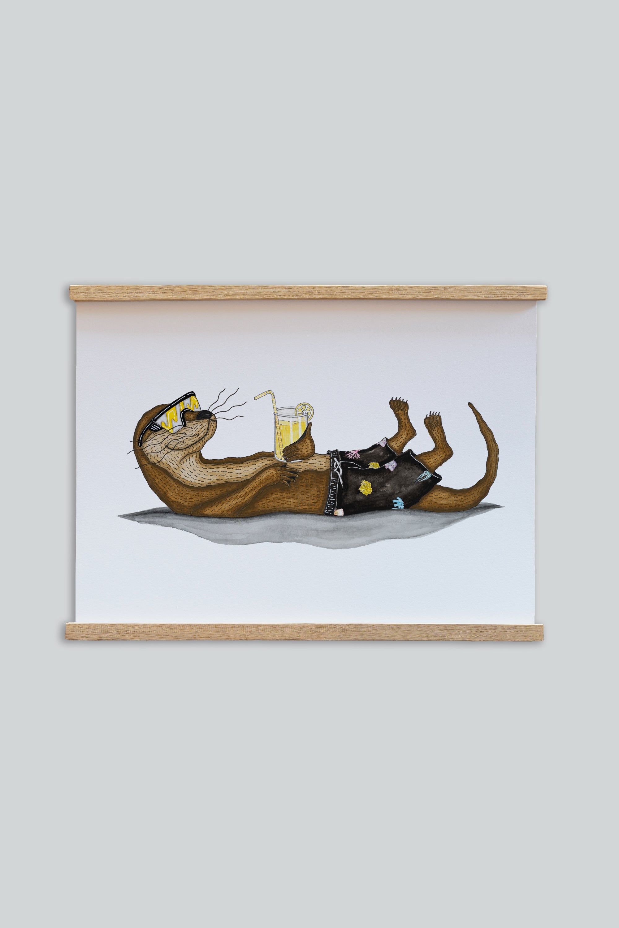 LAKOR An Otter Vacation Poster Poster White