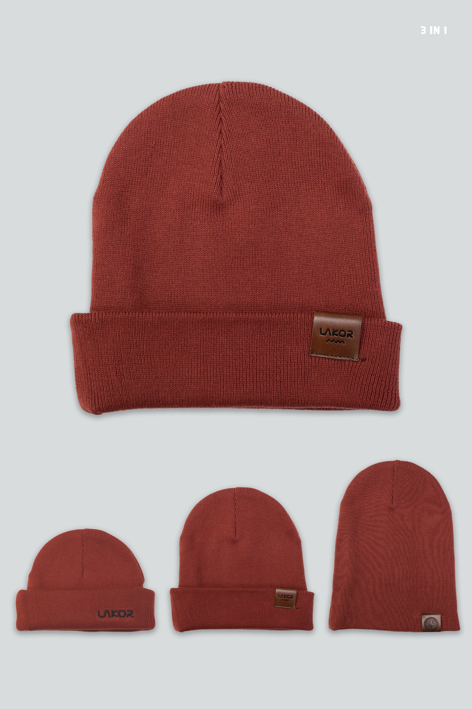 LAKOR Boom Beanie Headwear Redbrown