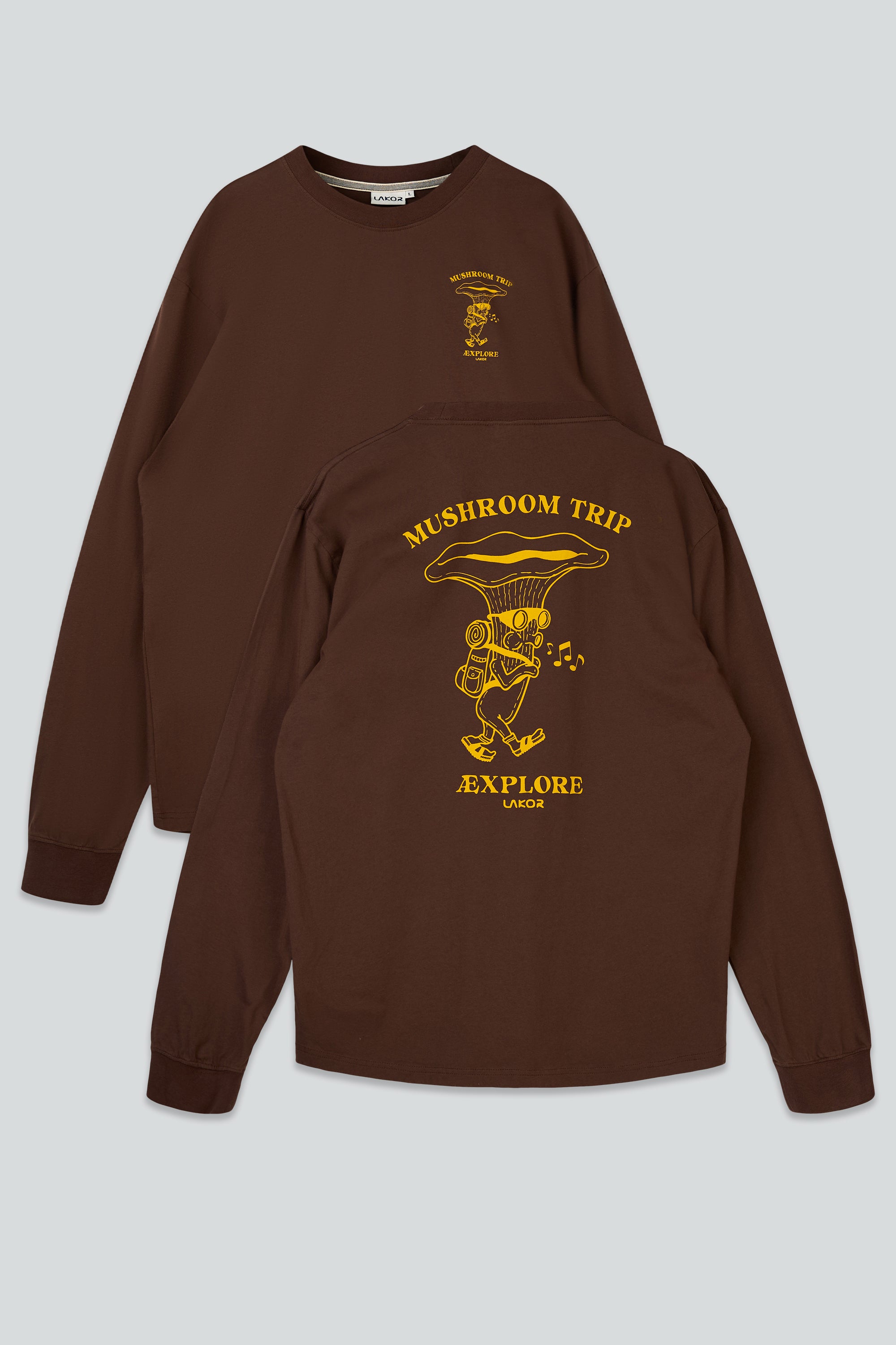 LAKOR Chanterelle Trip Boxfit LS T-shirt T-Shirt Chicory Coffee