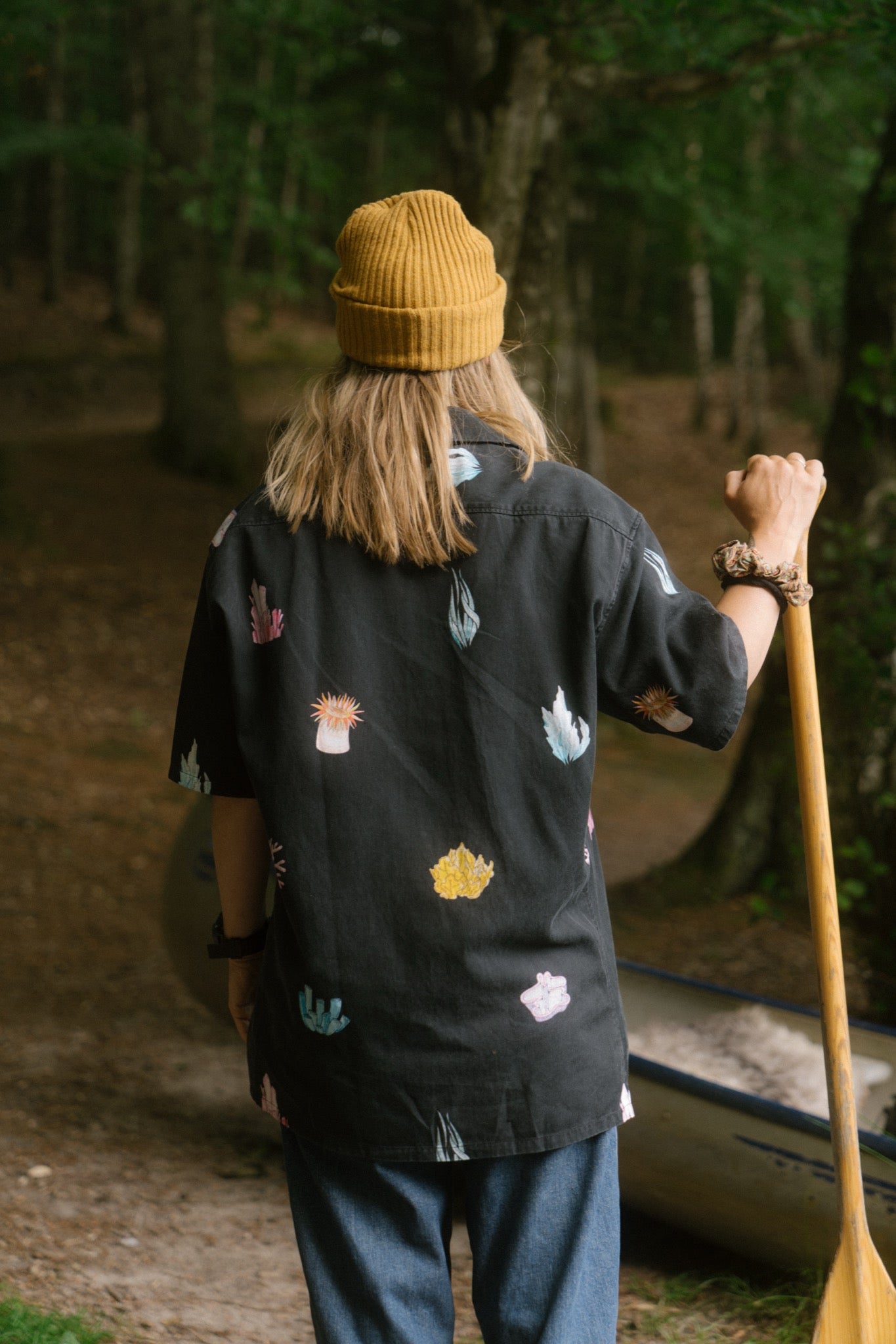 LAKOR Coral Short Sleeve Shirt Short Sleeve Shirt Moonless Night