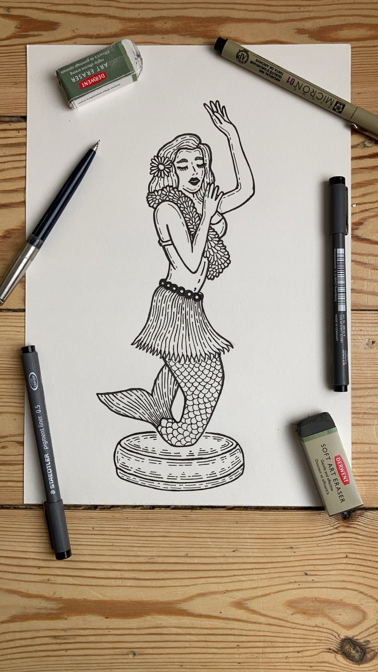 LAKOR Dashboard Hula T-shirt T-Shirt Rainy Day