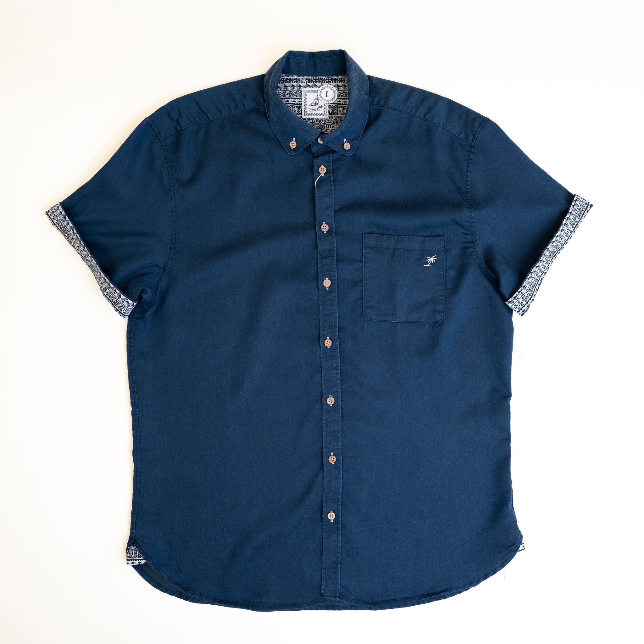 LAKOR Emil Shirt Short Sleeve Shirt Ocean Depths
