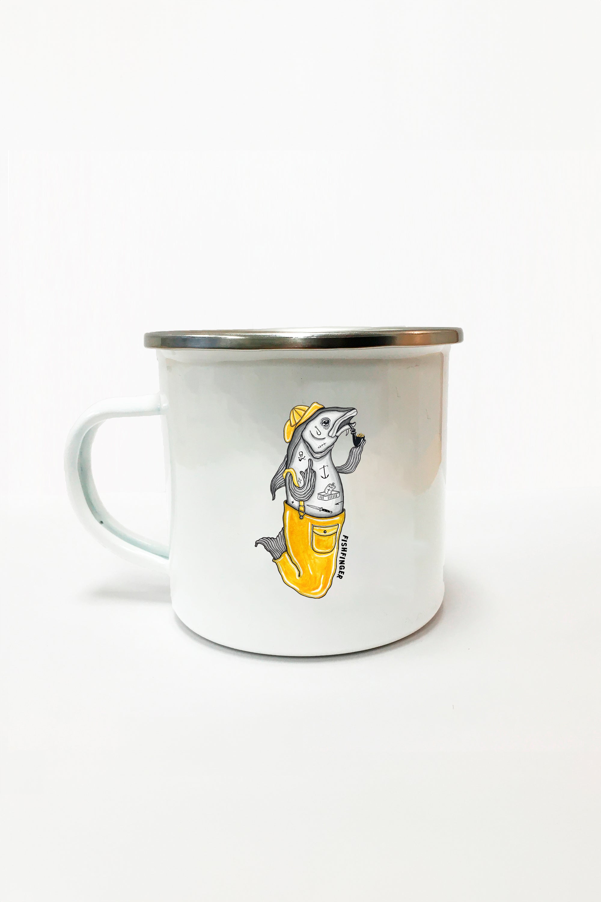 LAKOR Fishfinger Emaljekrus Mug White