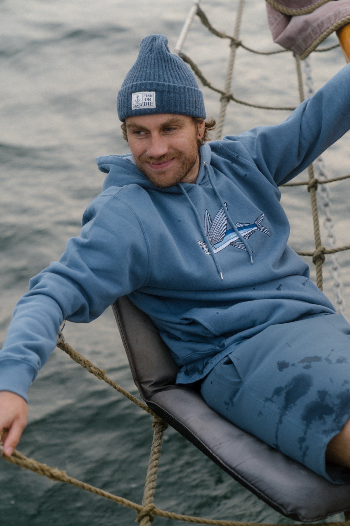 LAKOR Fly Fish Hoodie Sweatshirt Bering Sea
