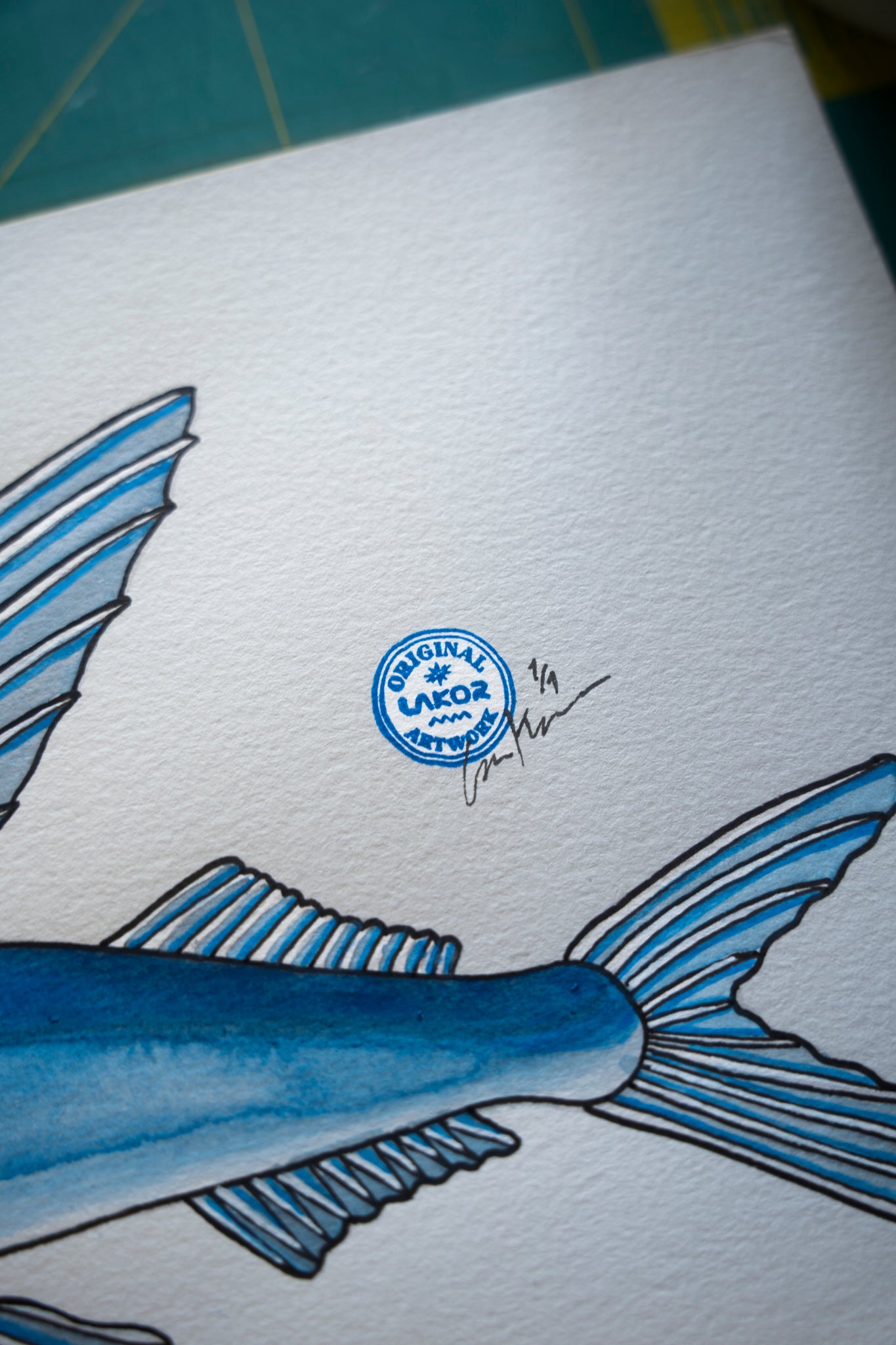 LAKOR Fly Fish Original Original Artwork White