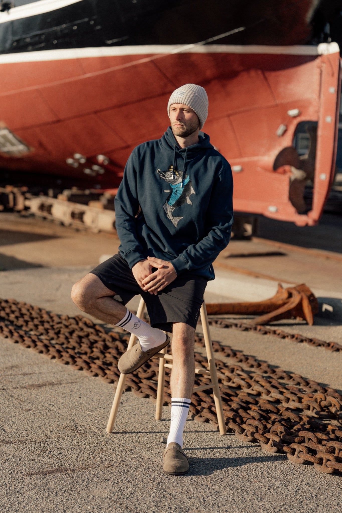LAKOR Haddock Hoodie Sweatshirt Blueberry