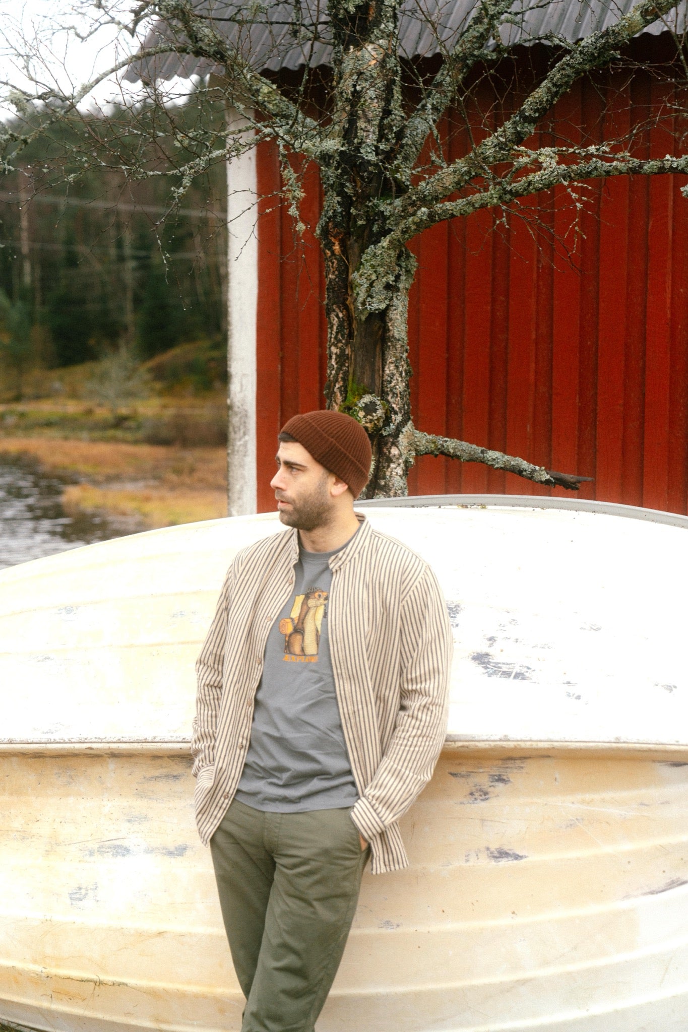 LAKOR Kløvedal Shirt Shirt Blueberry/White Pepper