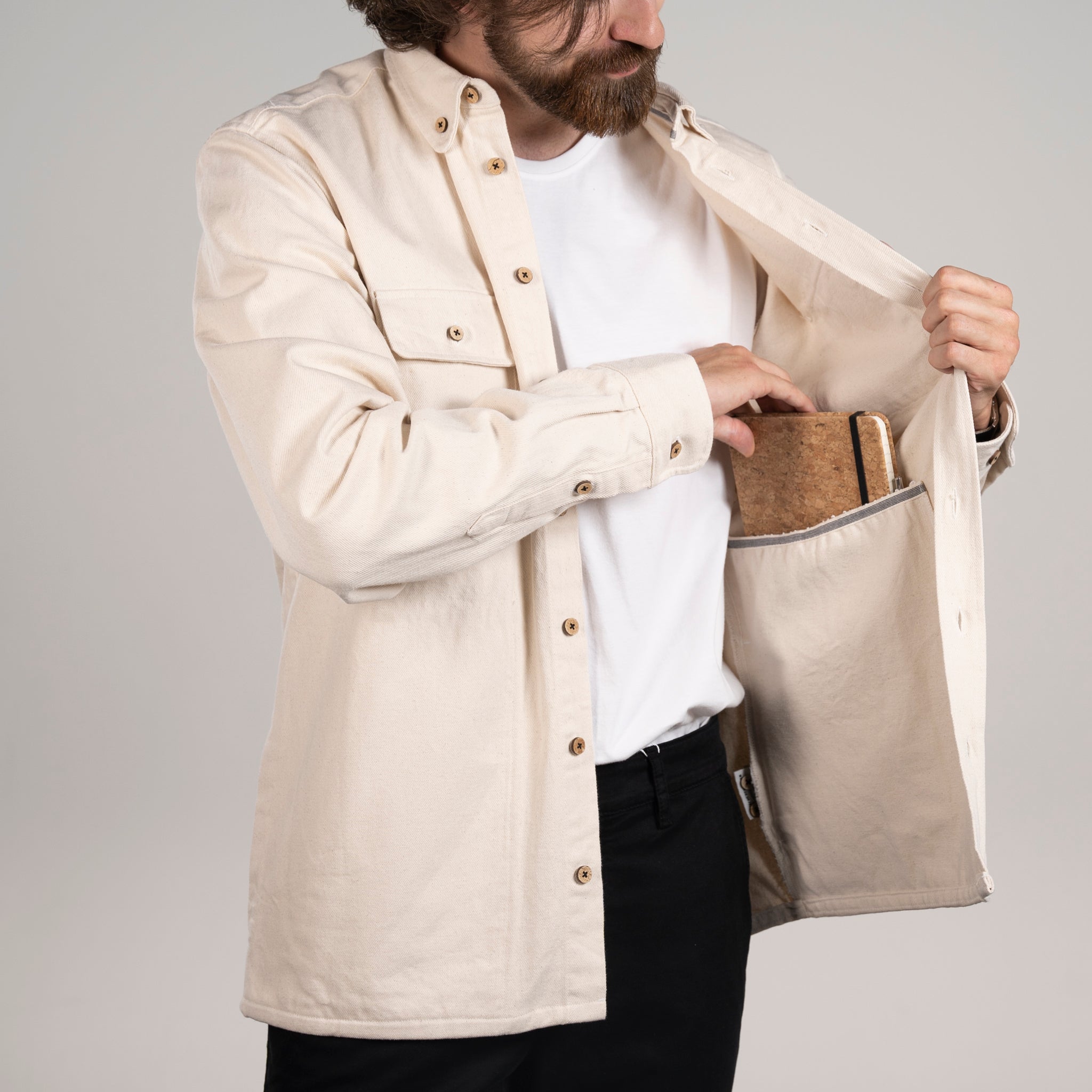 LAKOR Knokkel Shirt Overshirt Creme