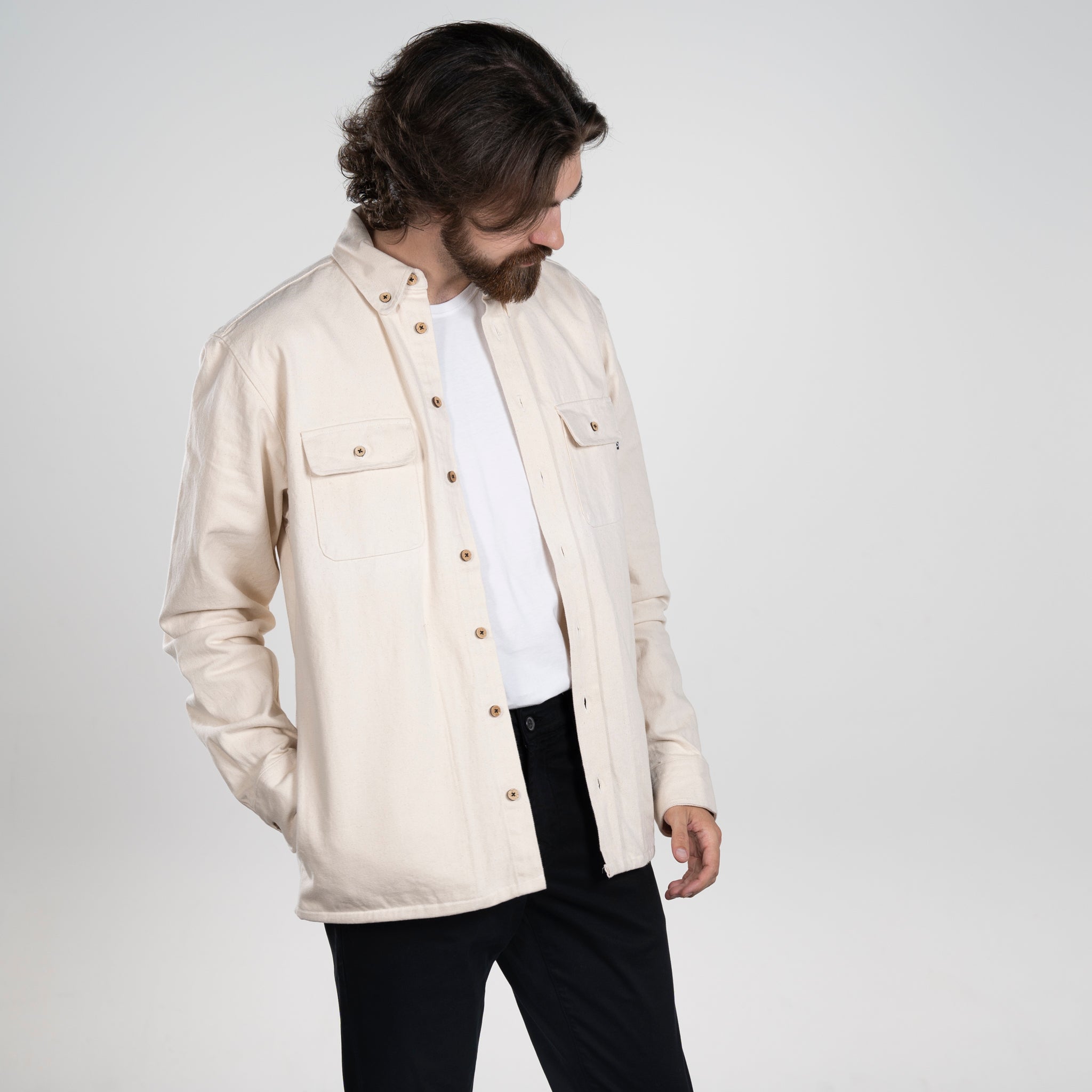LAKOR Knokkel Shirt Overshirt Creme