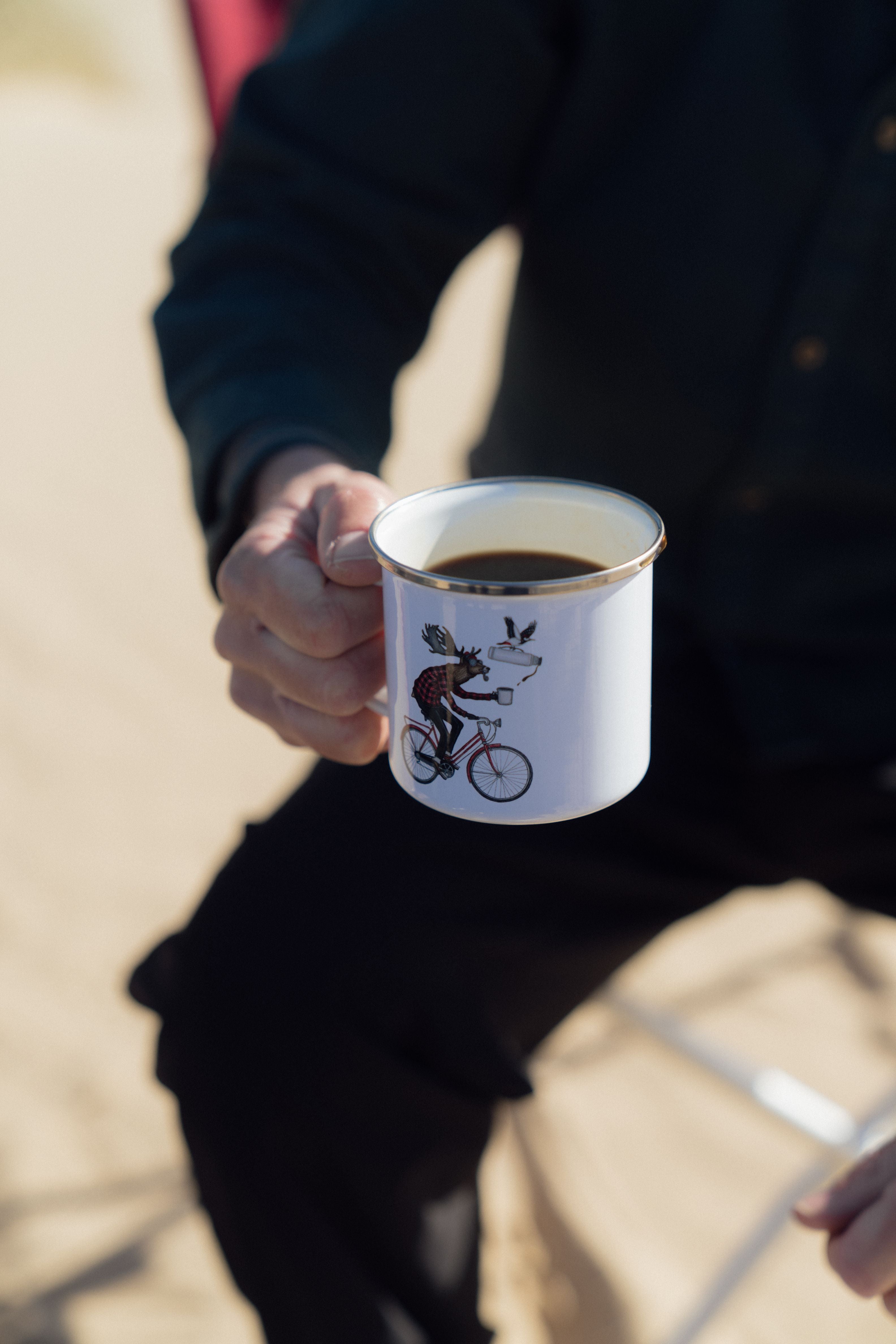 Off To Work Enamel Mug