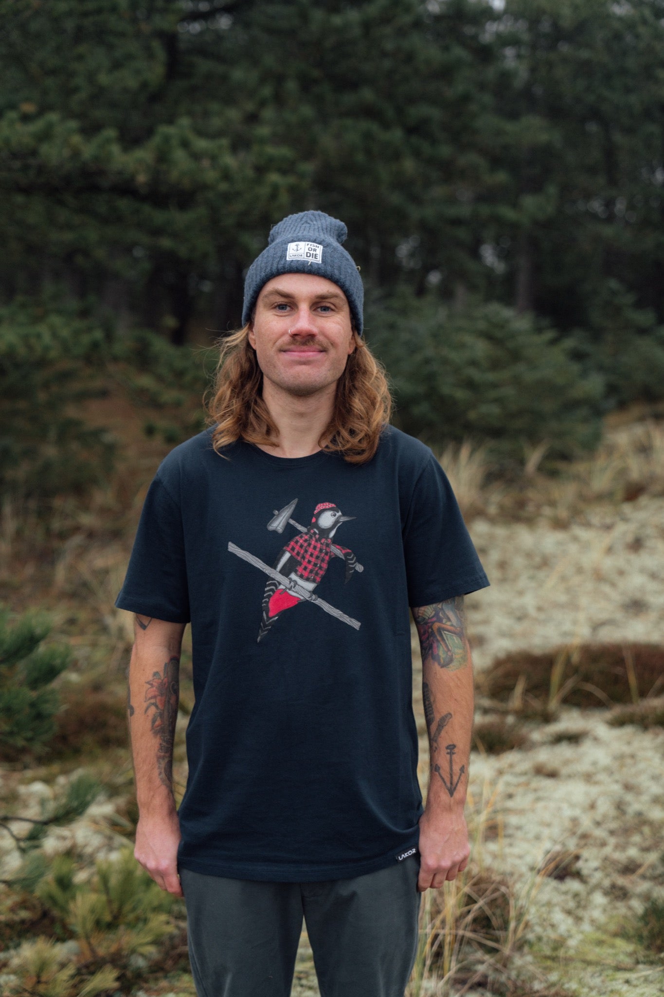Woodpecker T-shirt (Blueberry)