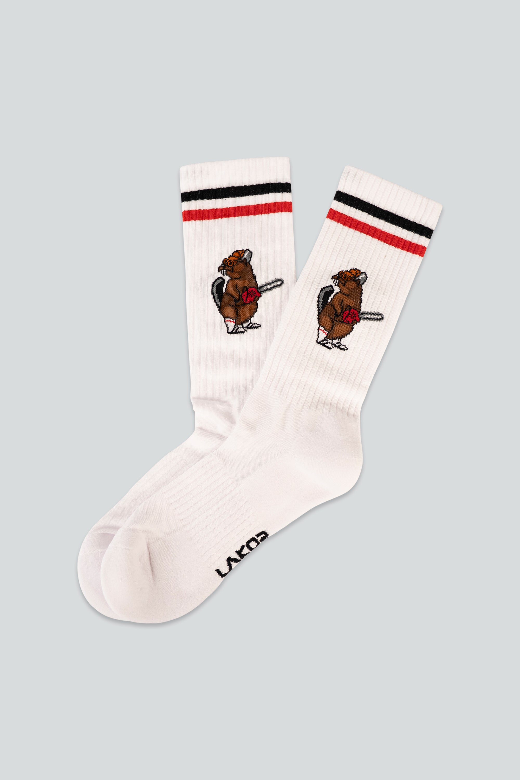 LAKOR Lazy Lumber Socks Tennis Socks White