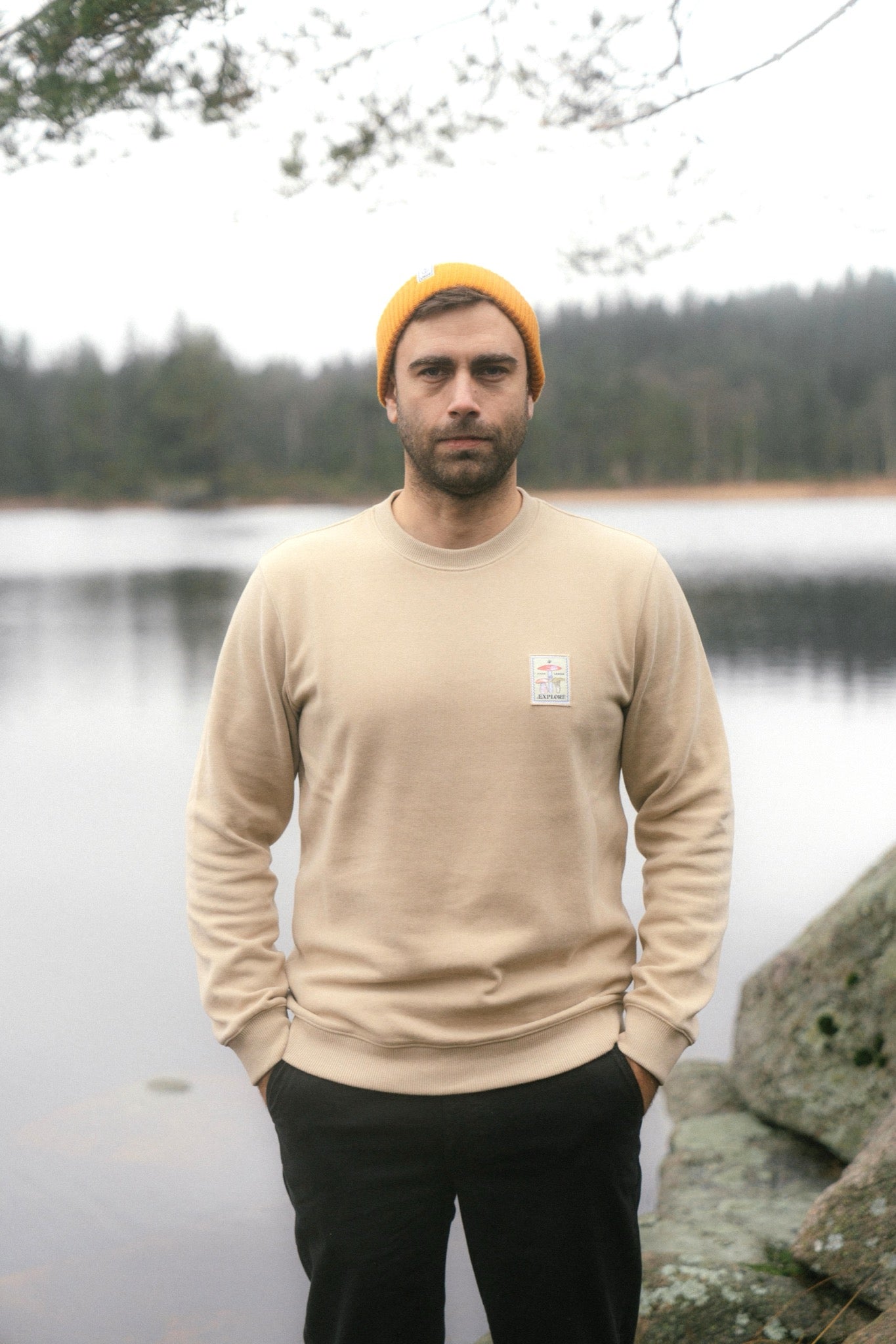 LAKOR Mushroom Trio Crewneck Sweatshirt White Pepper