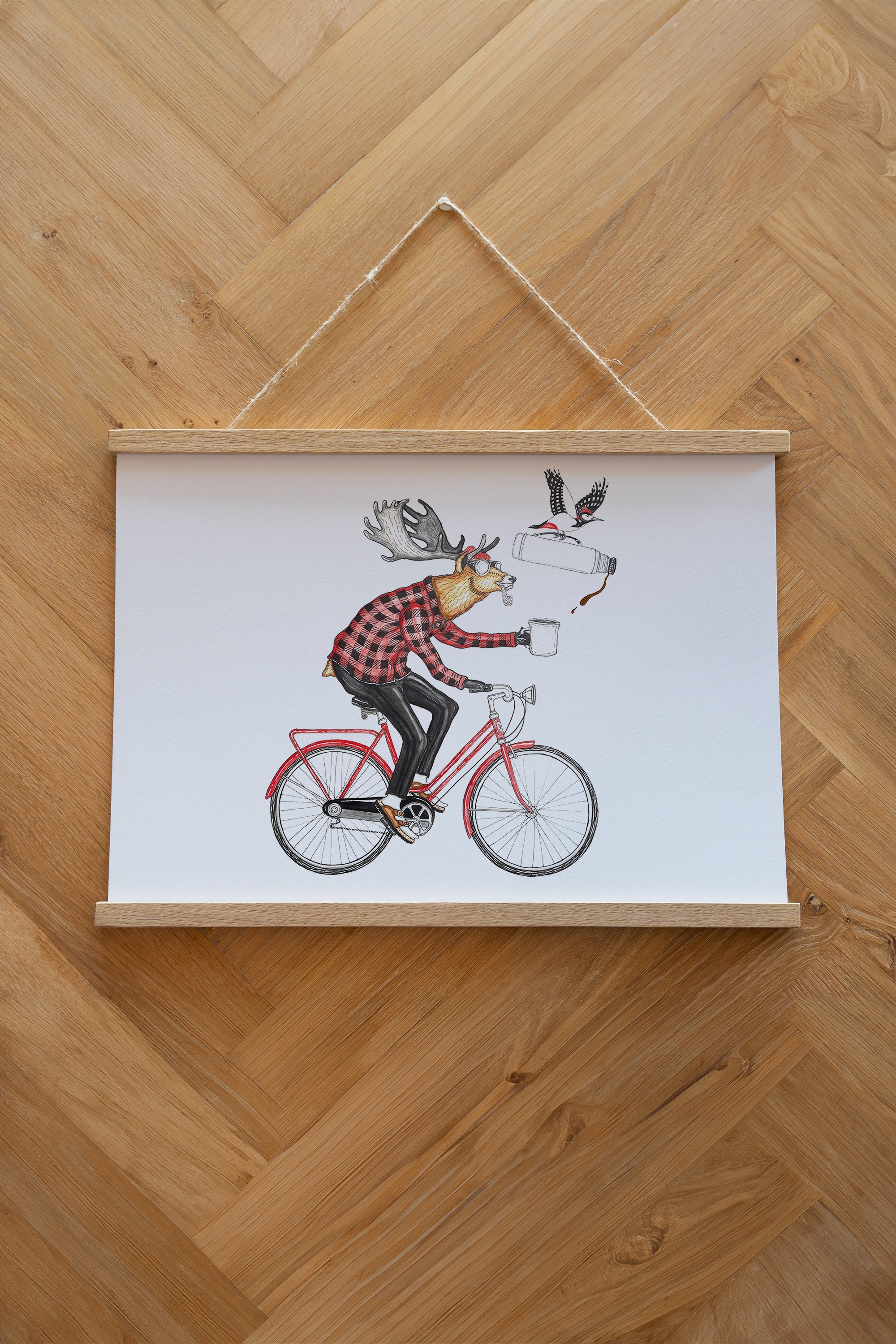 Off To Work Poster - White