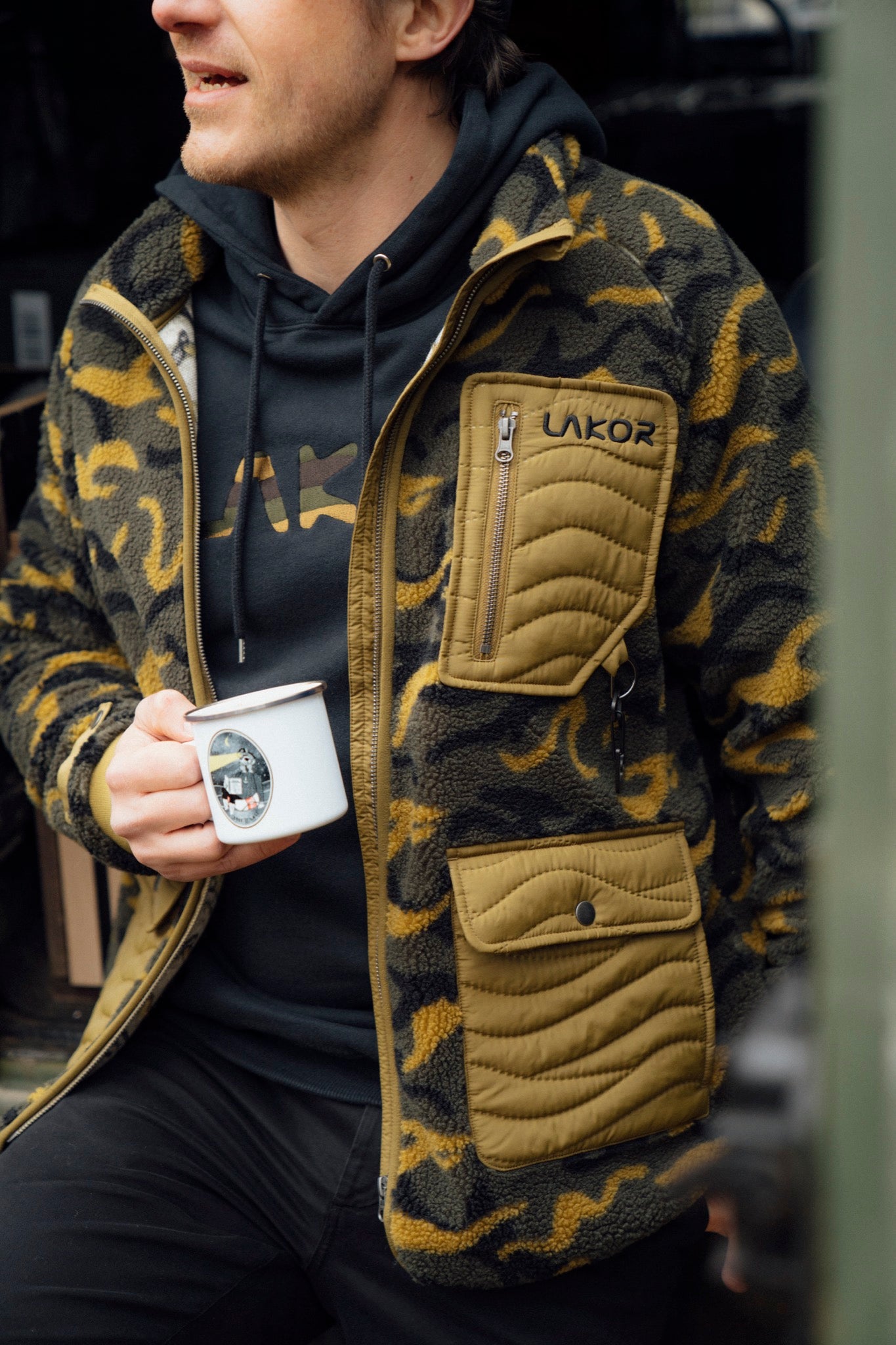 LAKOR Ovis Teddy Fleece Jacket Jacket Drip Stop Seagull Camo