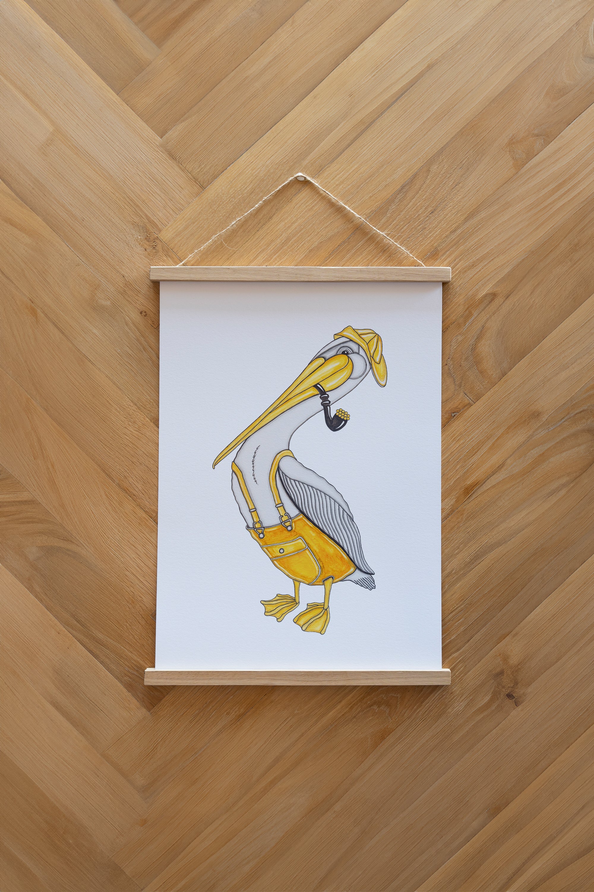 Pier Pelican Poster - White