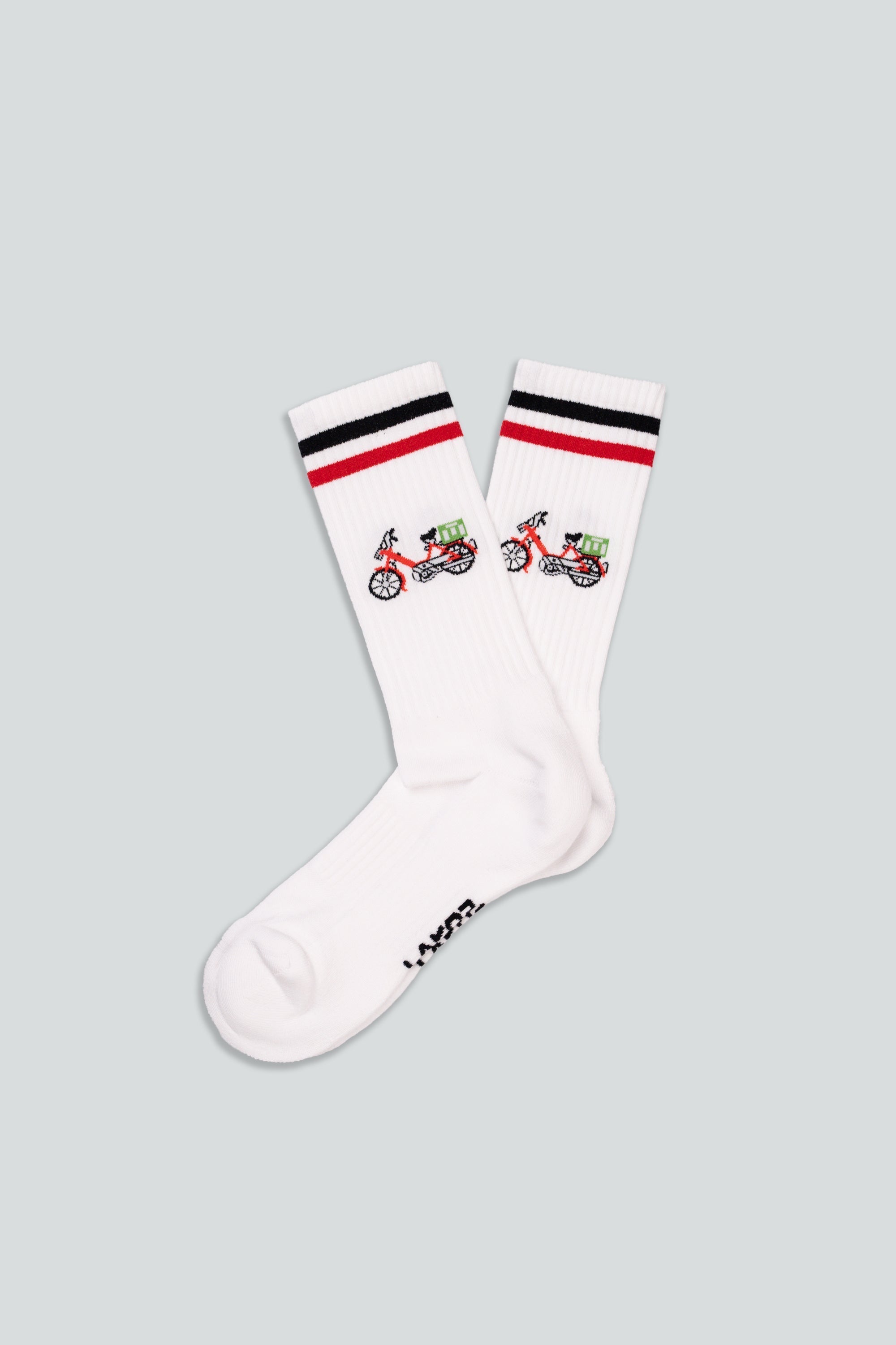 LAKOR Red Maxi Tennis Socks Tennis Socks White