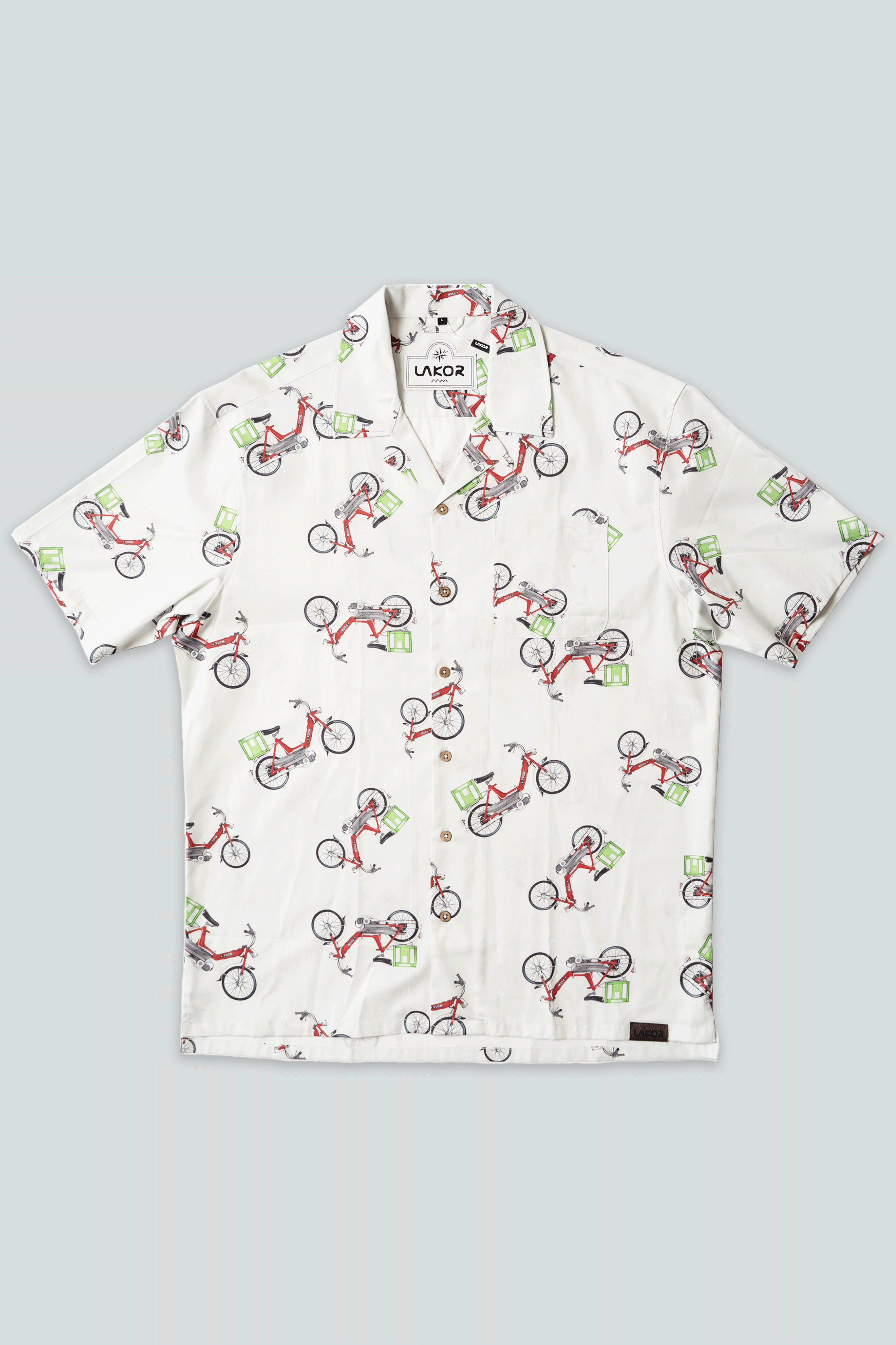 LAKOR Red Puch Shirt Short Sleeve Shirt Star White