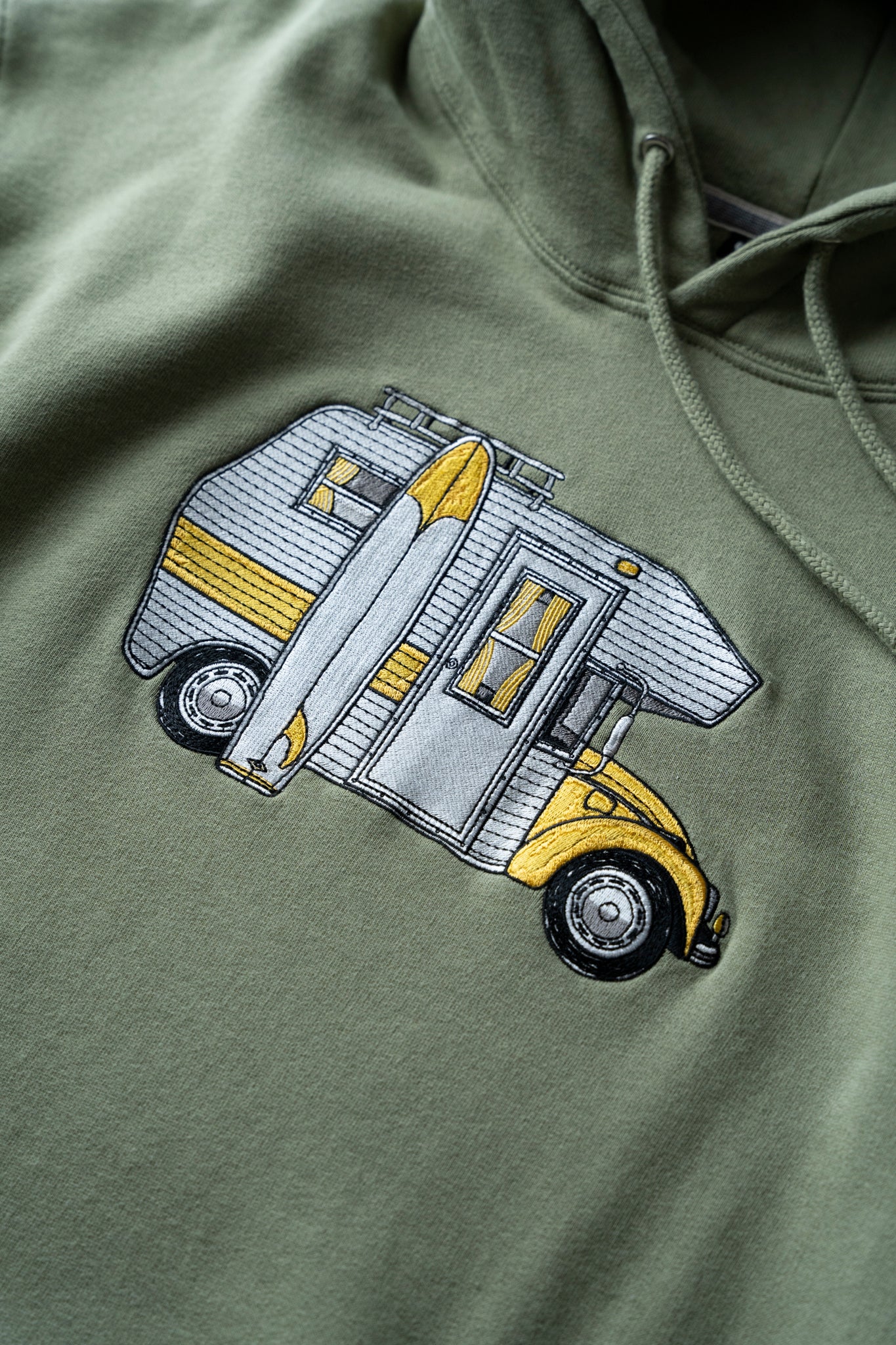 Camper Car Hoodie (Oil Green)