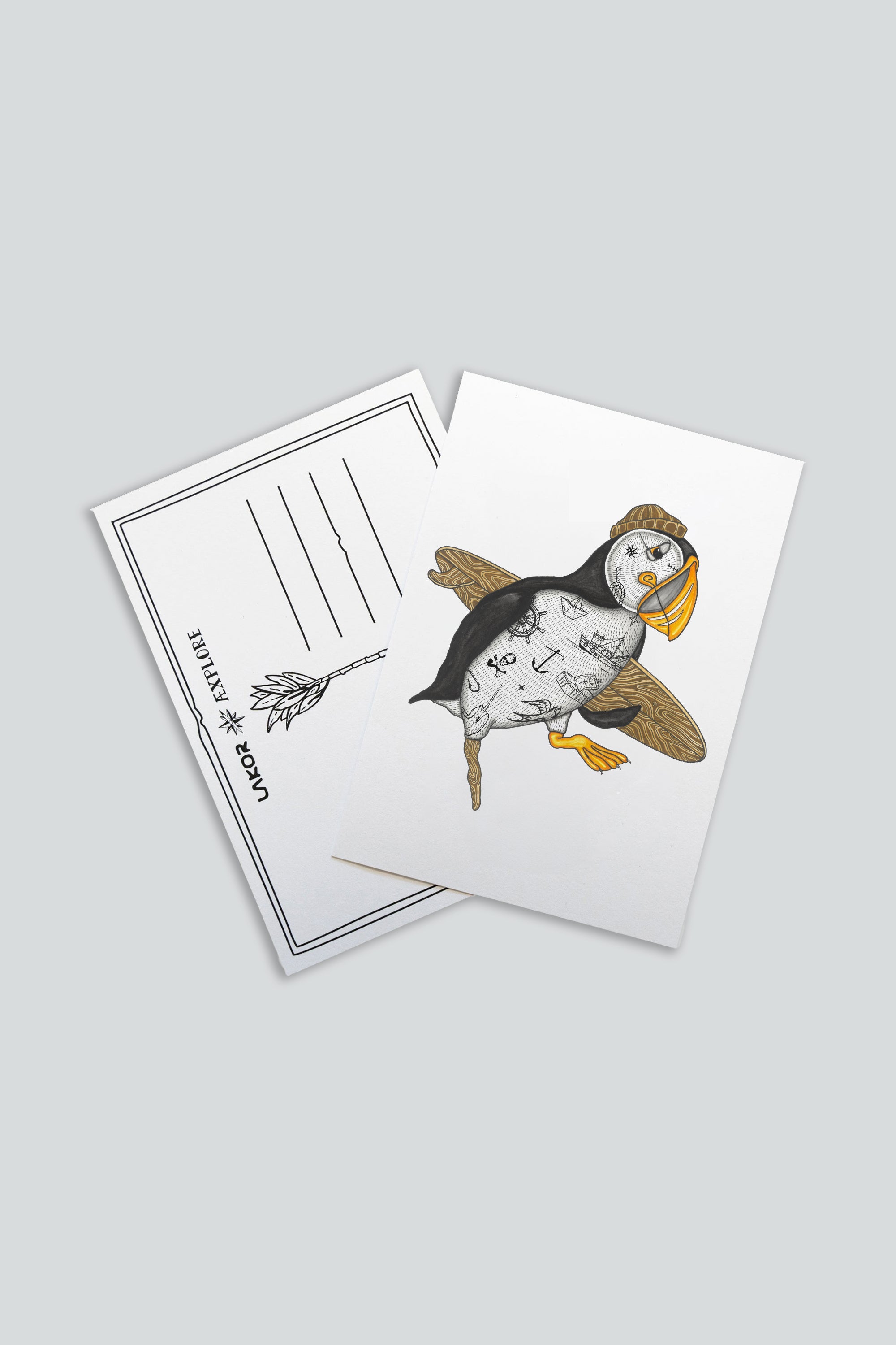 LAKOR Sea Parrot Surfer Postkort Postcard White