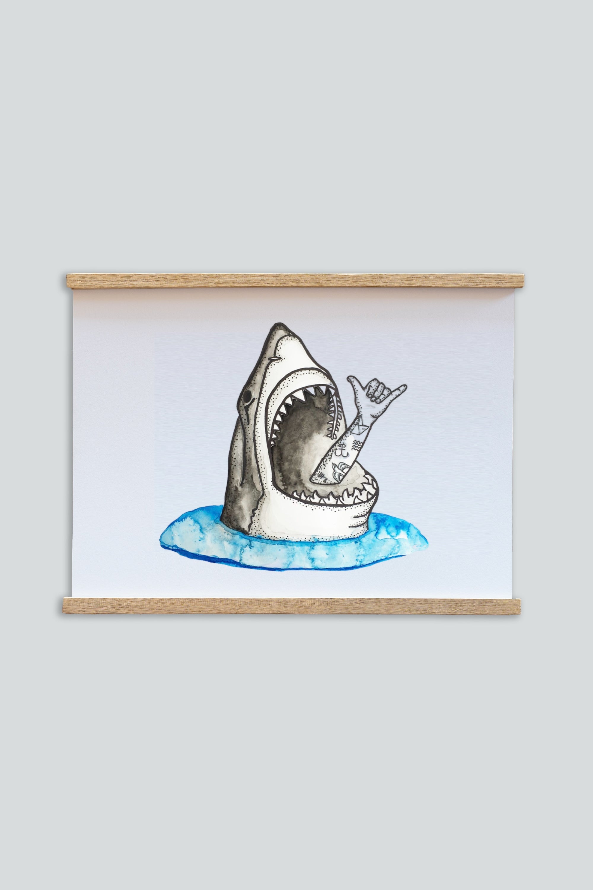 LAKOR Shark Shaka Plakat Poster White