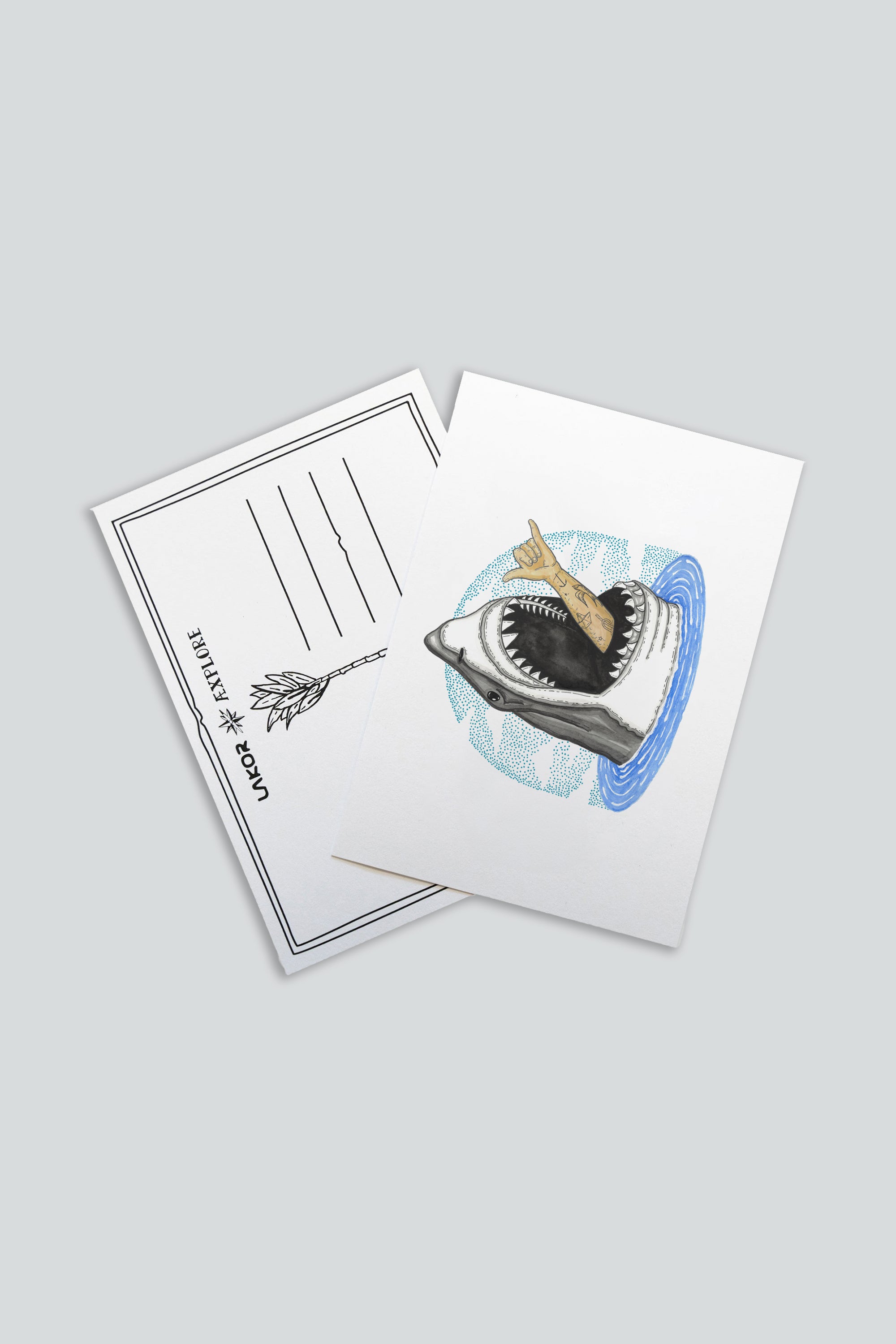 LAKOR Shark Shaka Postcard Postcard White