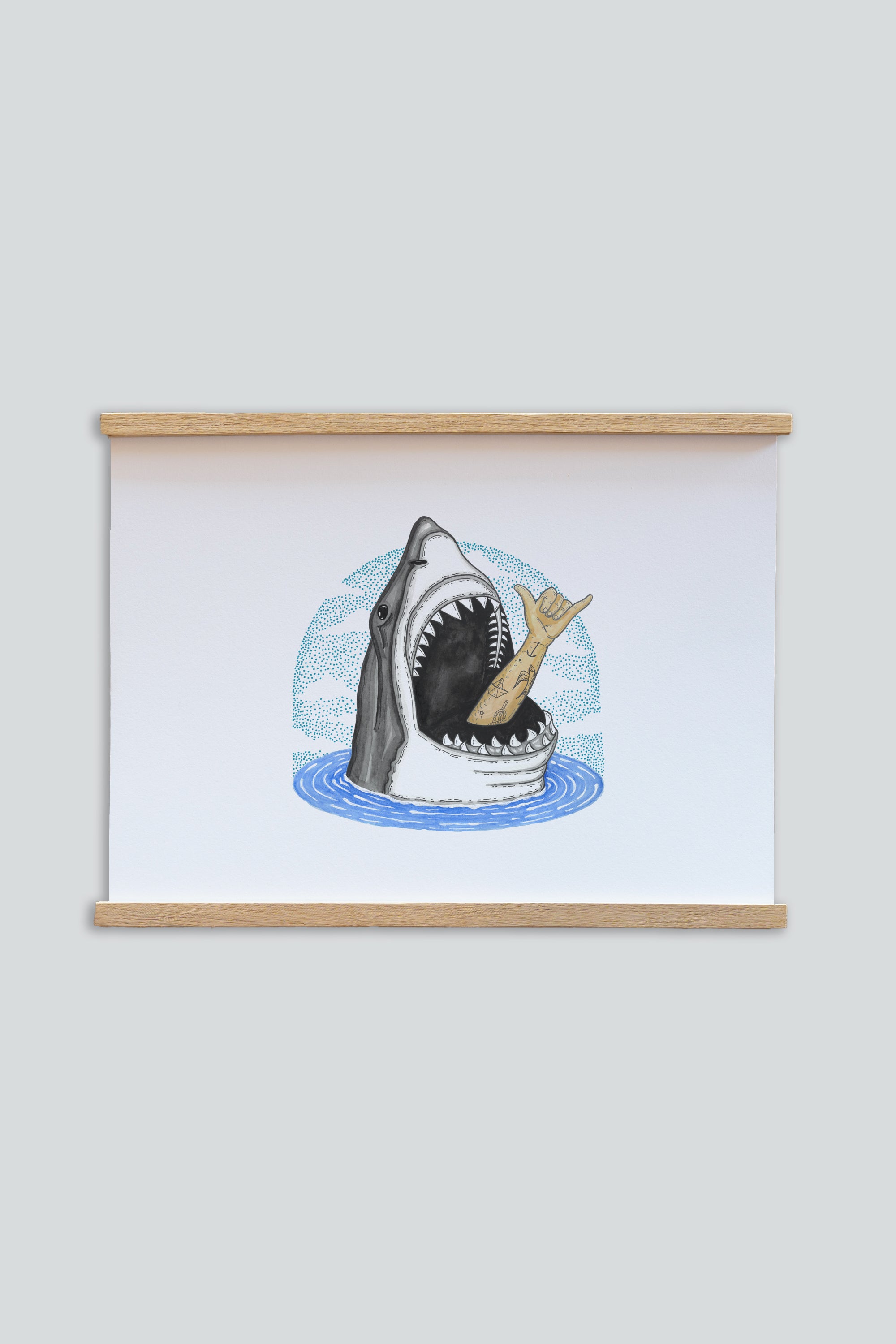 LAKOR Shark Shaka Poster Poster White