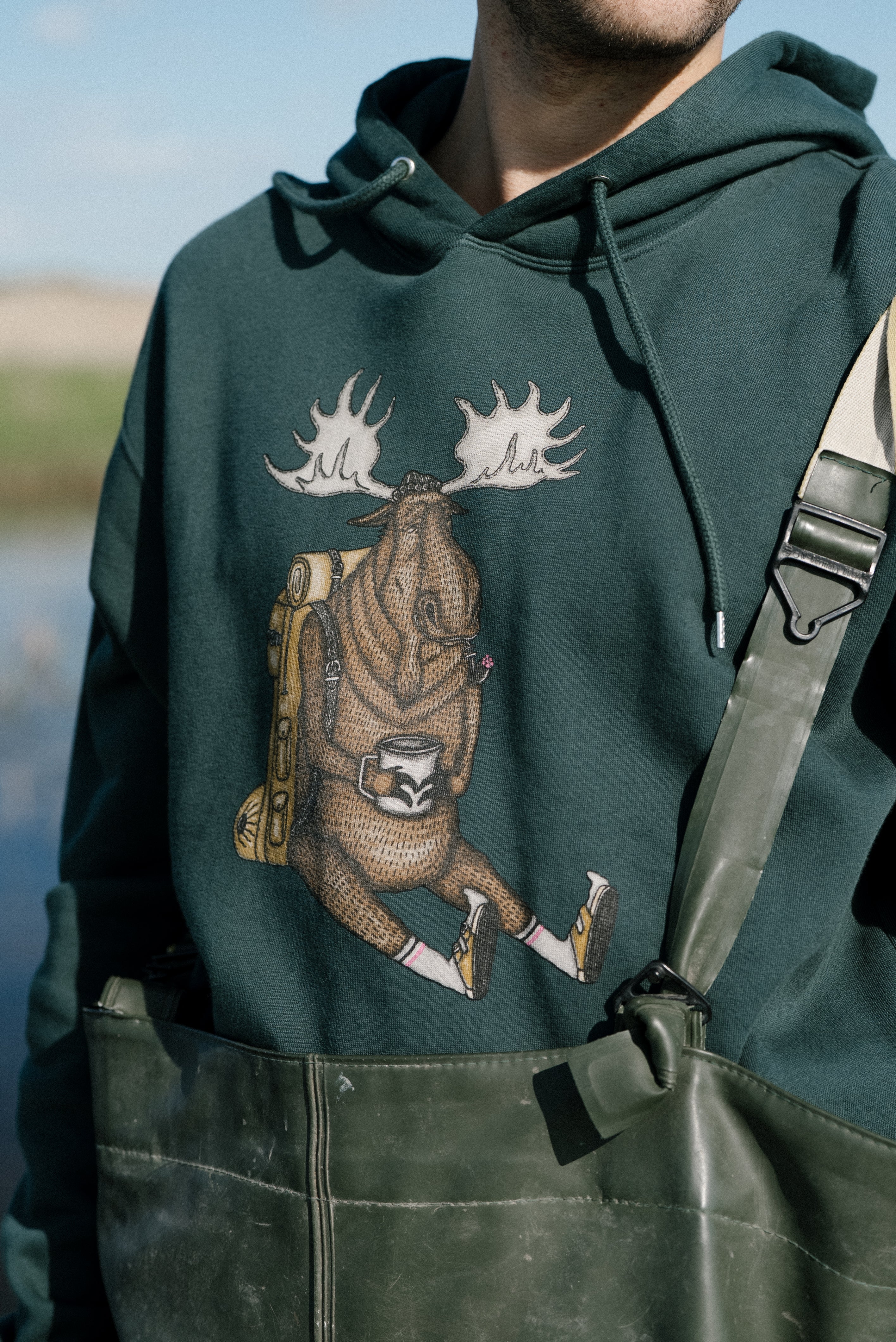 LAKOR Snooze Moose Hoodie Sweatshirt Green Gables