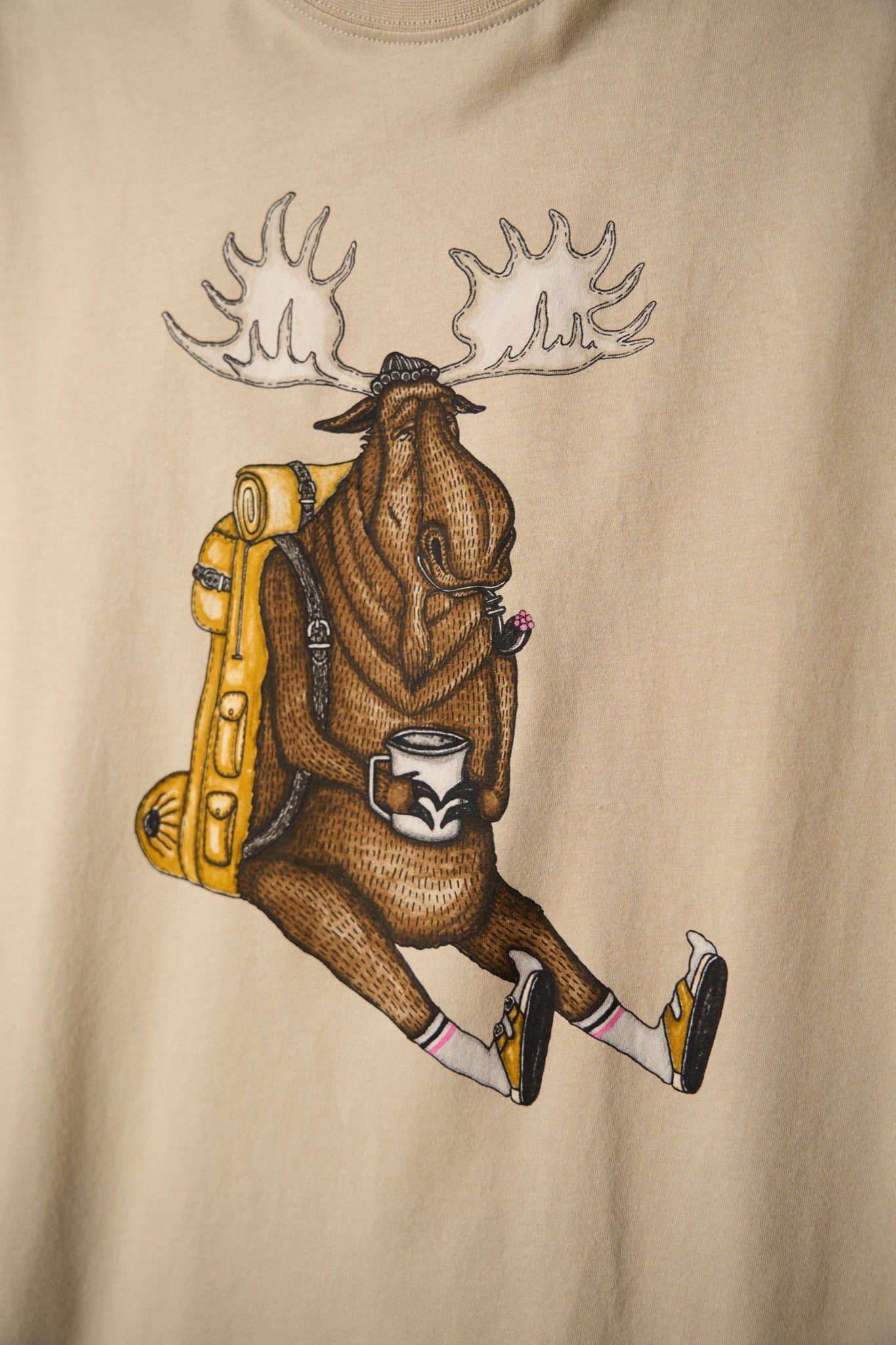 Snooze Moose T-shirt - White Pepper | LAKOR