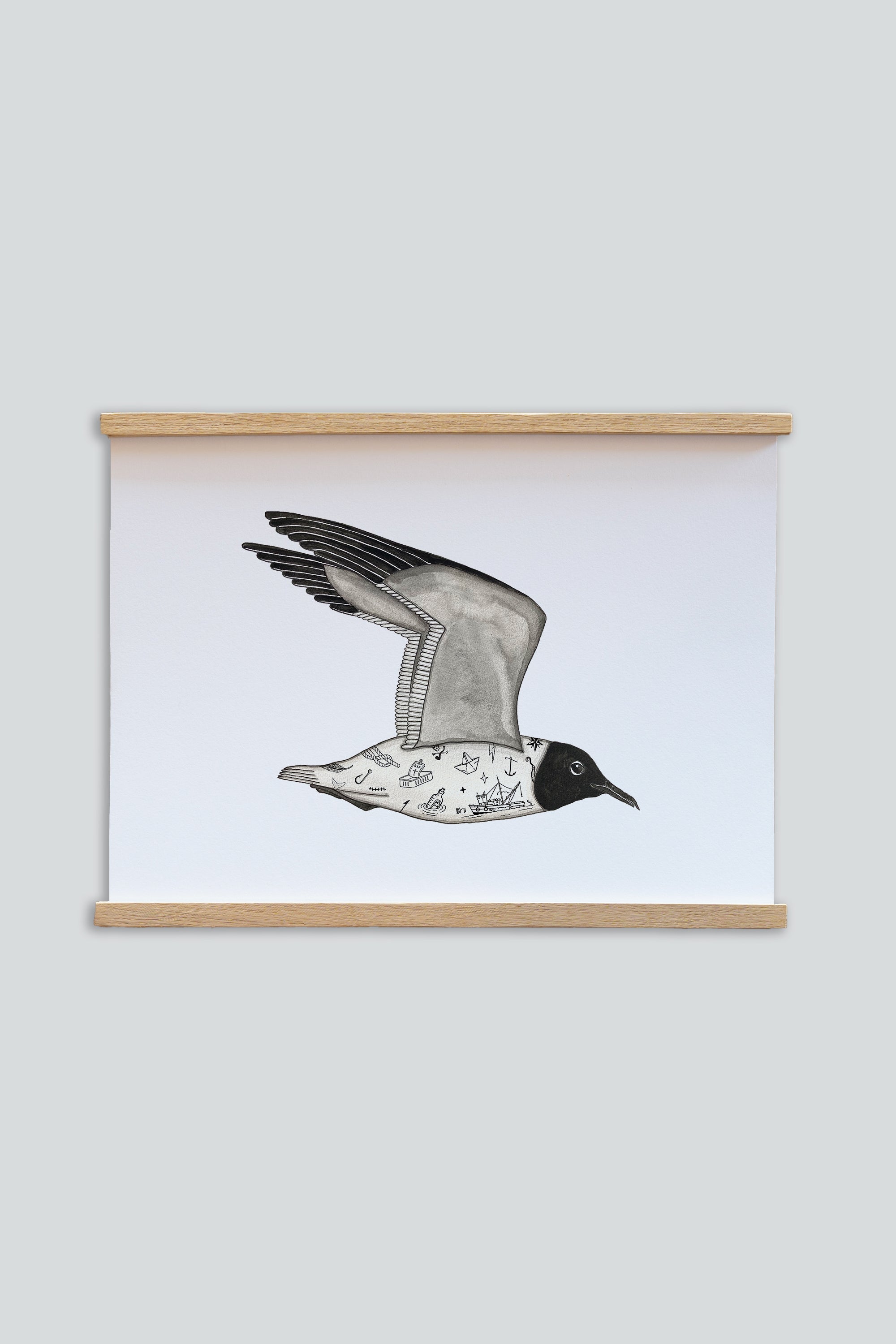 Tattooed Seagull Poster