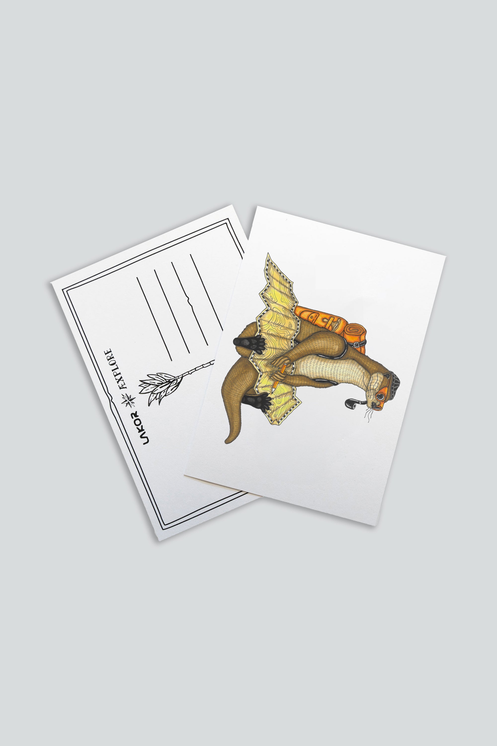 LAKOR The Otter Way Postkort Postcard White
