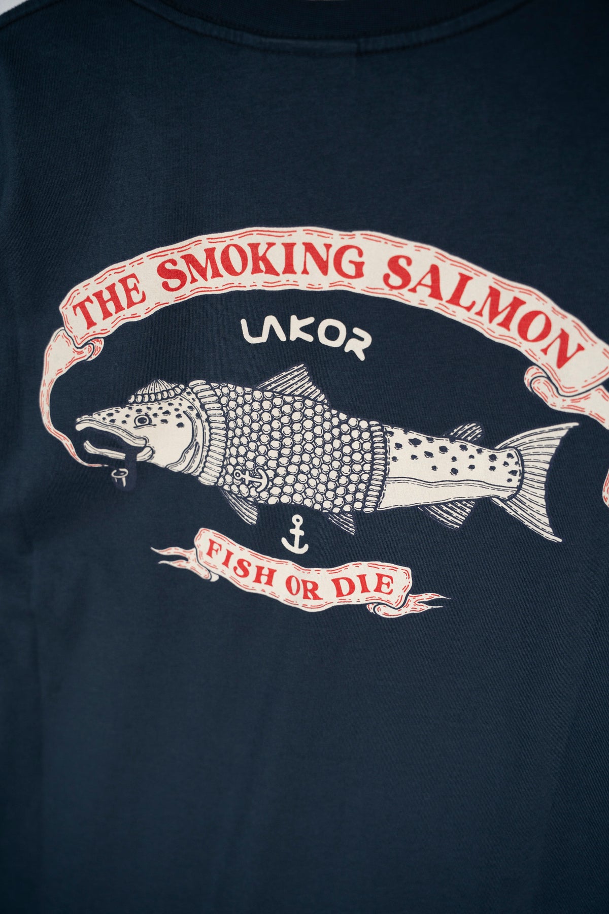 LAKOR The Smoking Salmon Back T-shirt T-Shirt Blueberry