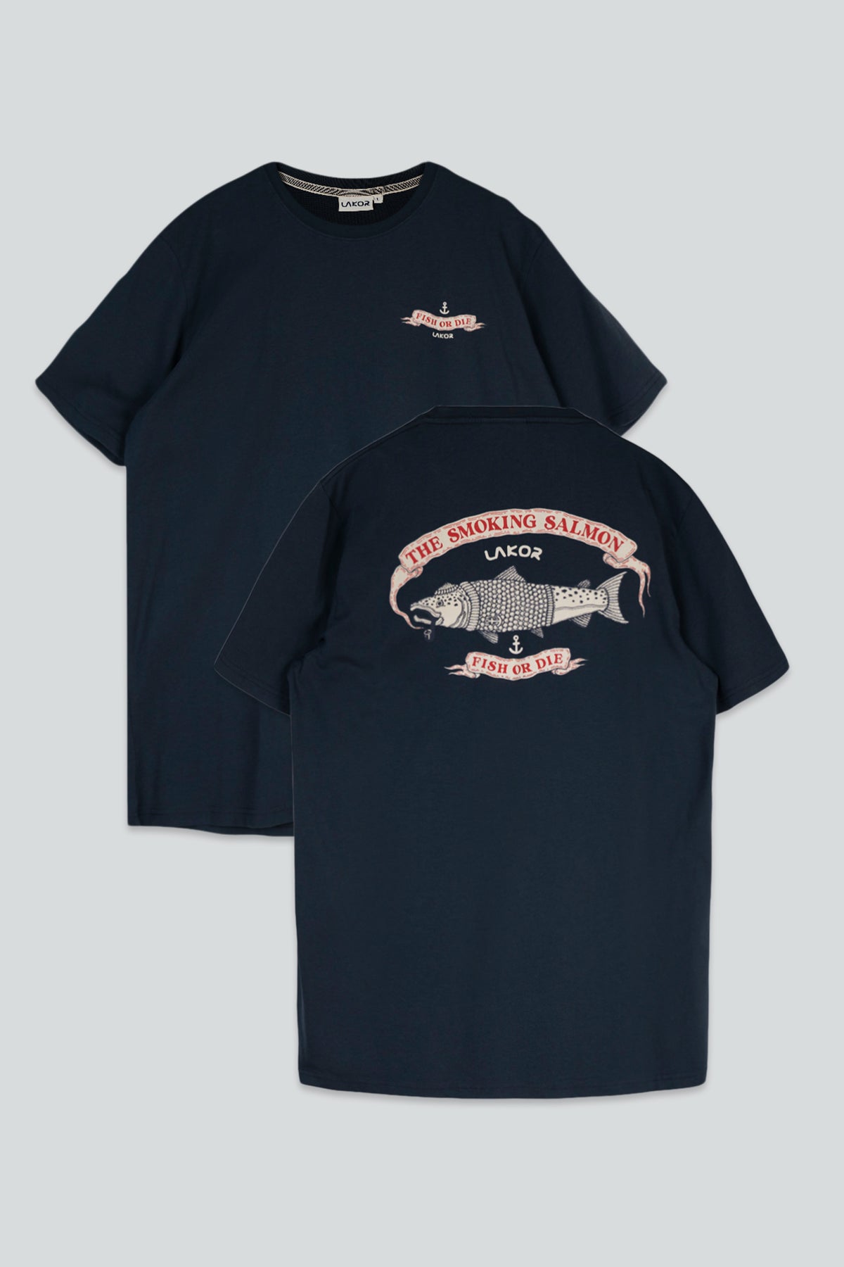 LAKOR The Smoking Salmon Back T-shirt T-Shirt Blueberry