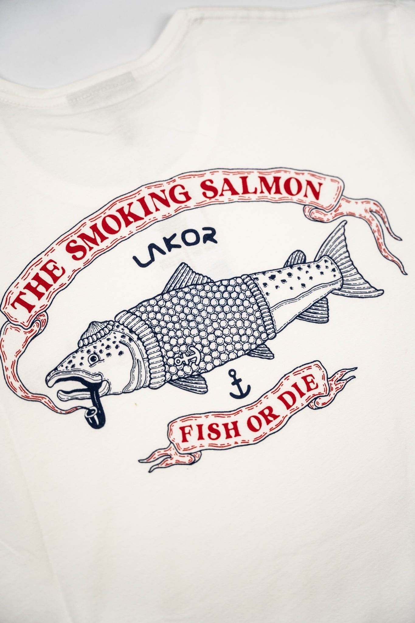LAKOR The Smoking Salmon T-shirt T-Shirt Star White