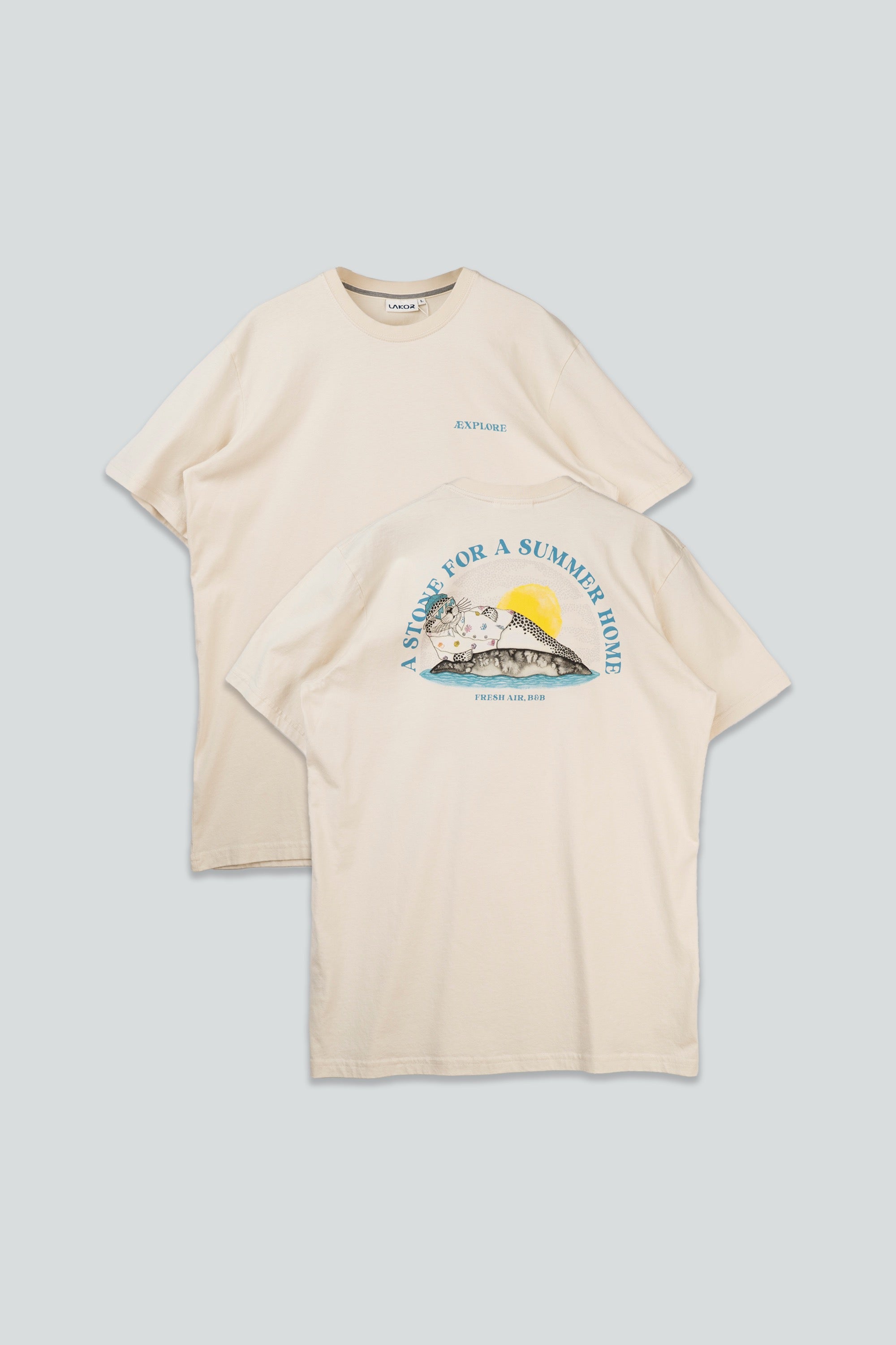 LAKOR VACATION Stone Back T-shirt T-Shirt Rainy Day