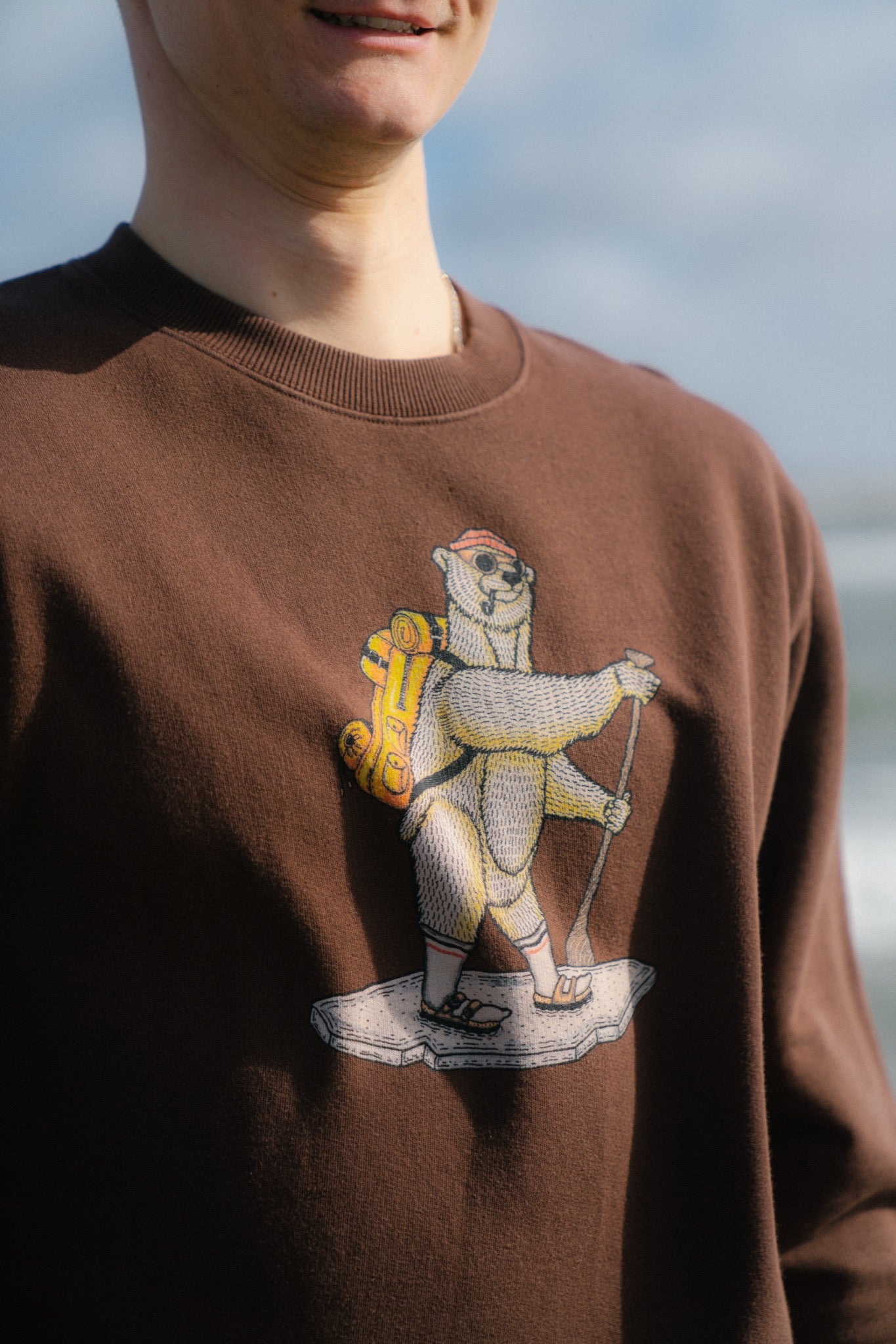 LAKOR WASSUP Crewneck Sweatshirt Chicory Coffee