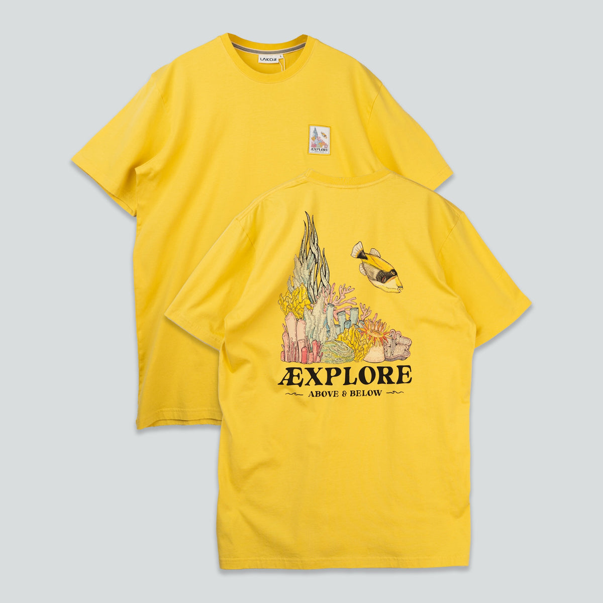 Puk-Puk グラフィック Tシャツ イエロー Wall of Wonder Back T-shirt - Cream Gold | LAKOR