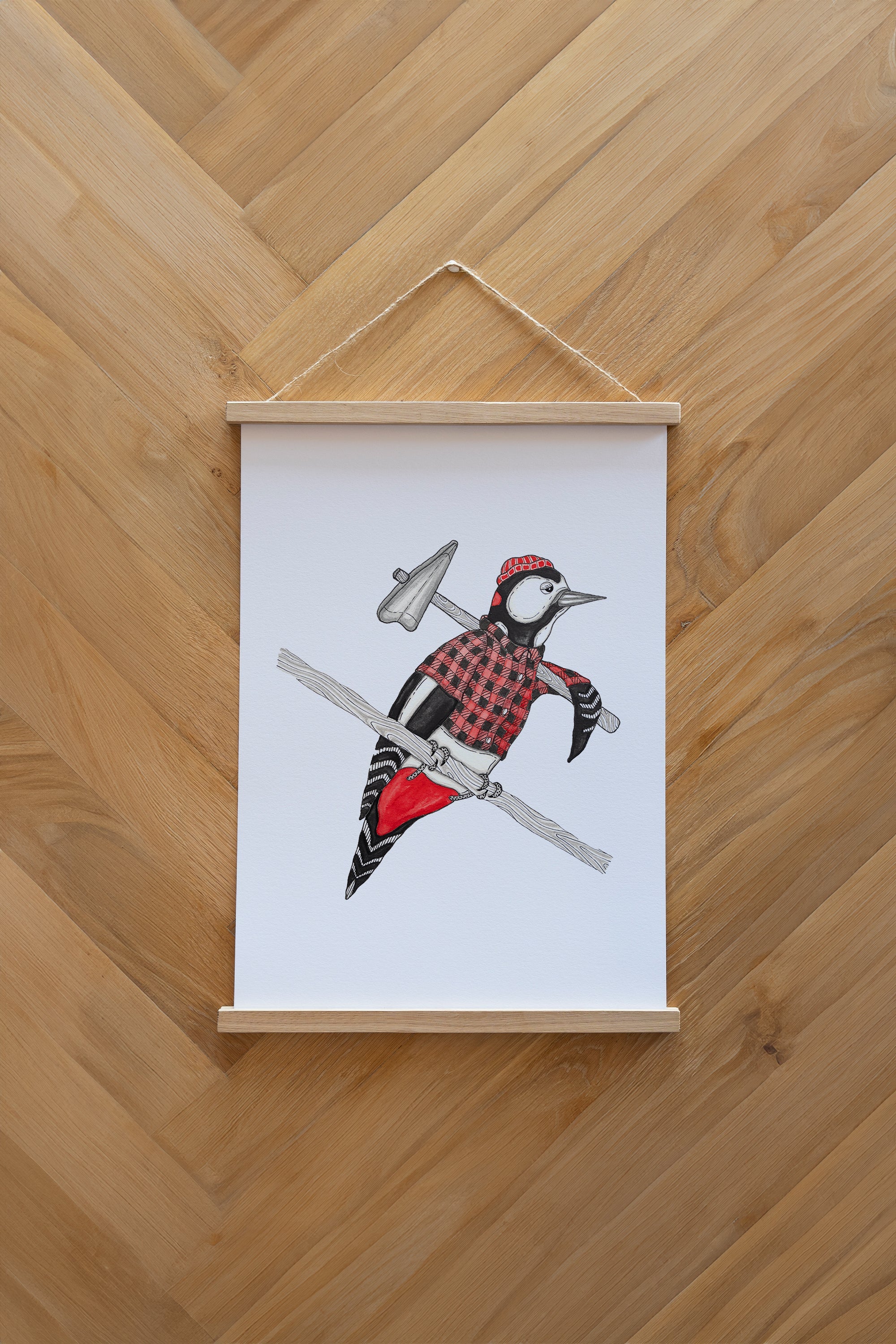 Woodpecker Poster - White