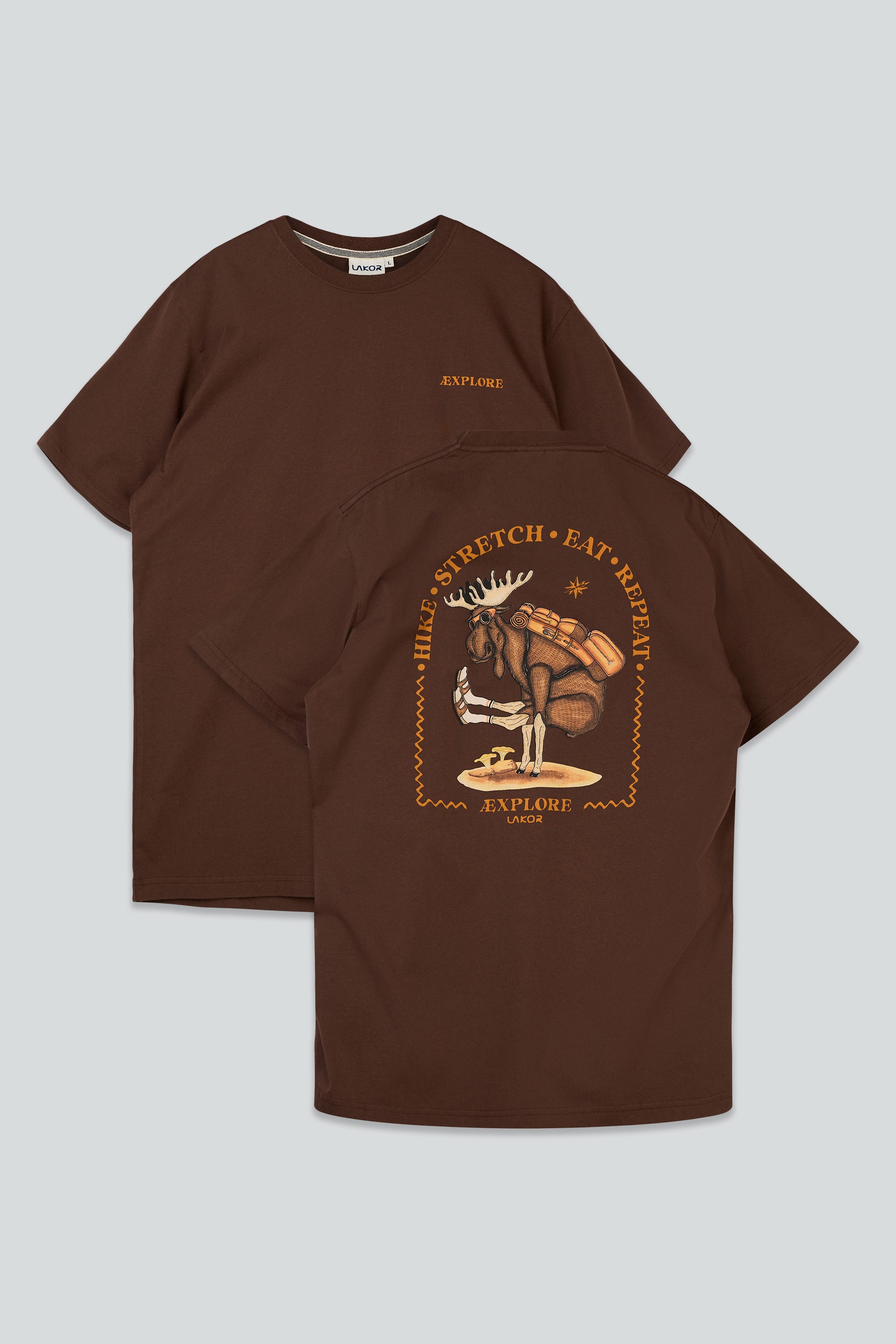 LAKOR Yoga Moose T-shirt T-Shirt Chicory Coffee