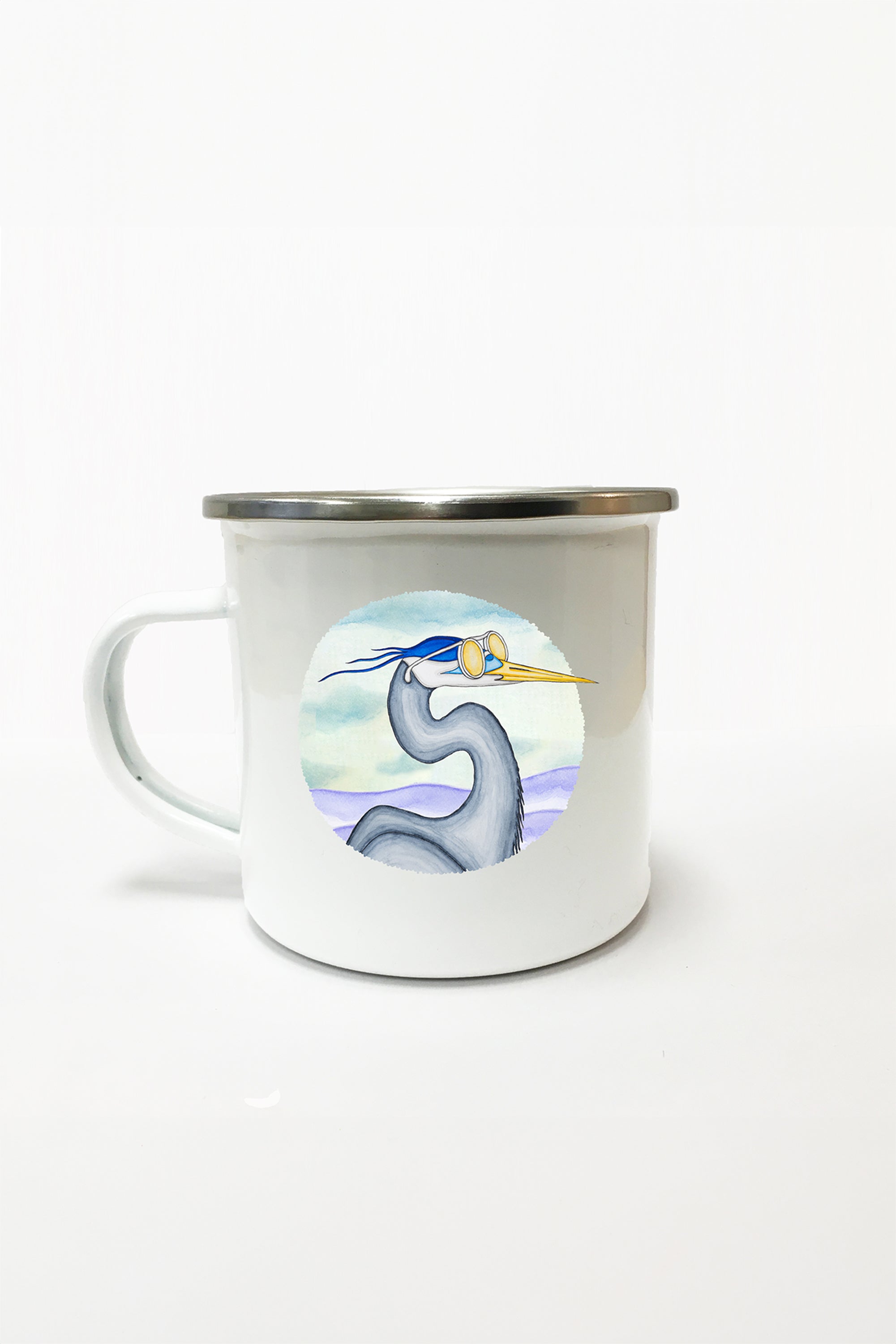 Egret Enamel Mug