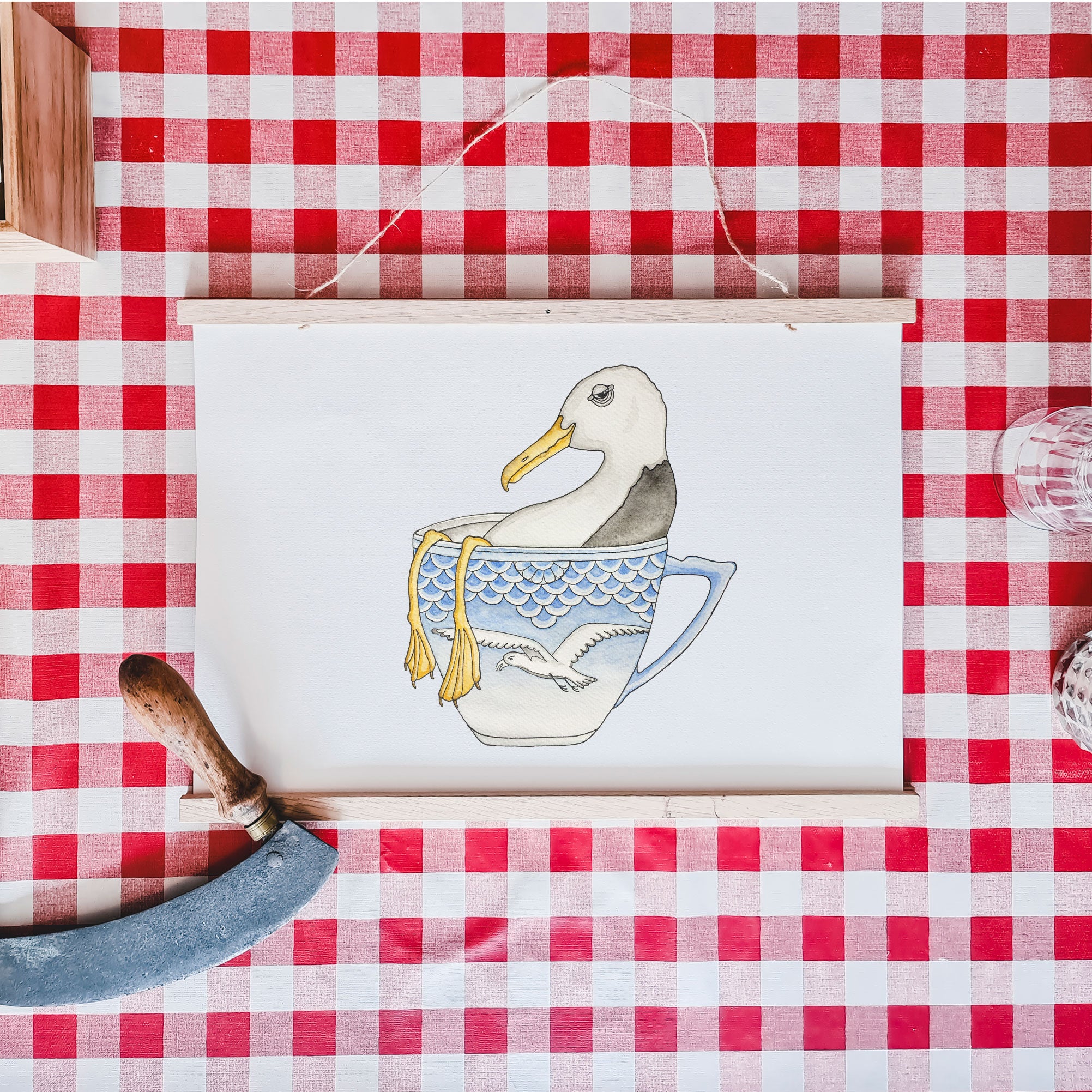 Seagull In A Cup Poster