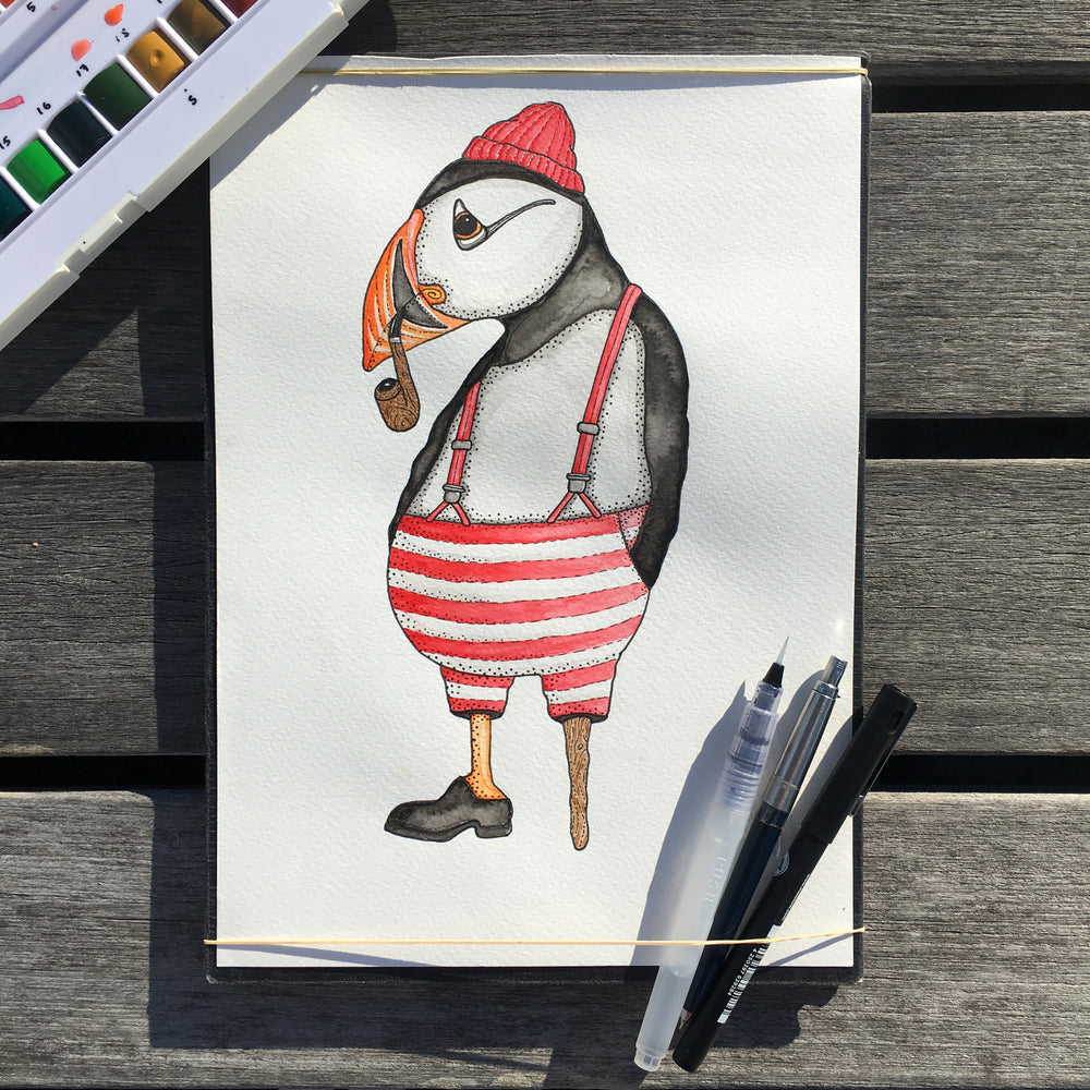 Atlantic Puffin tegning