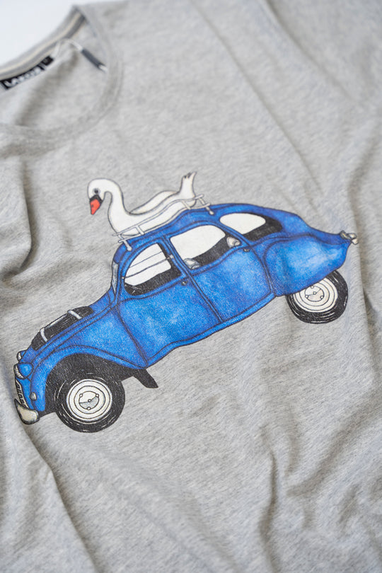Swan On Wheels T-shirt (Light Grey)