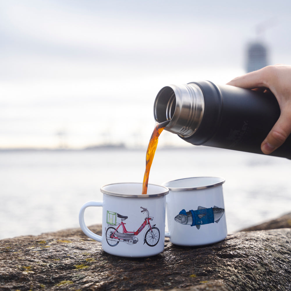 Red Puch Enamel Mug