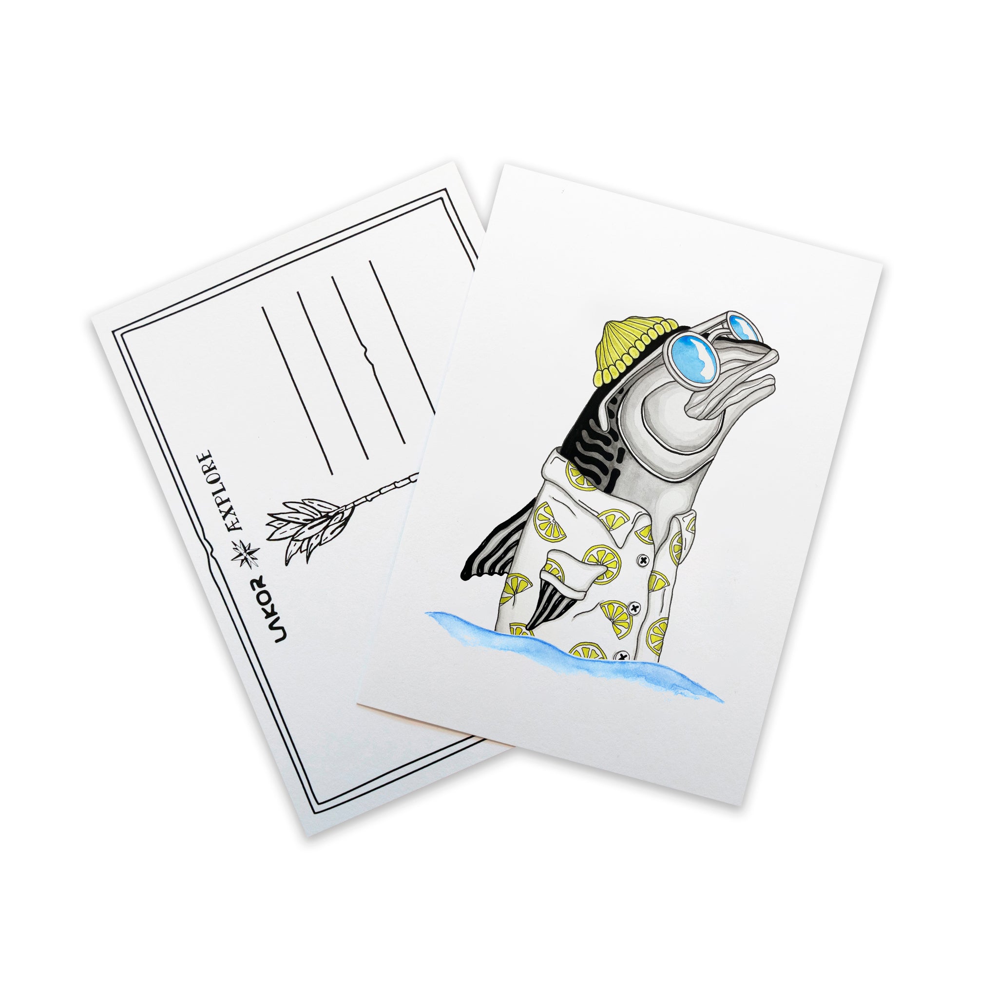 Mackerel Lemon Postcard